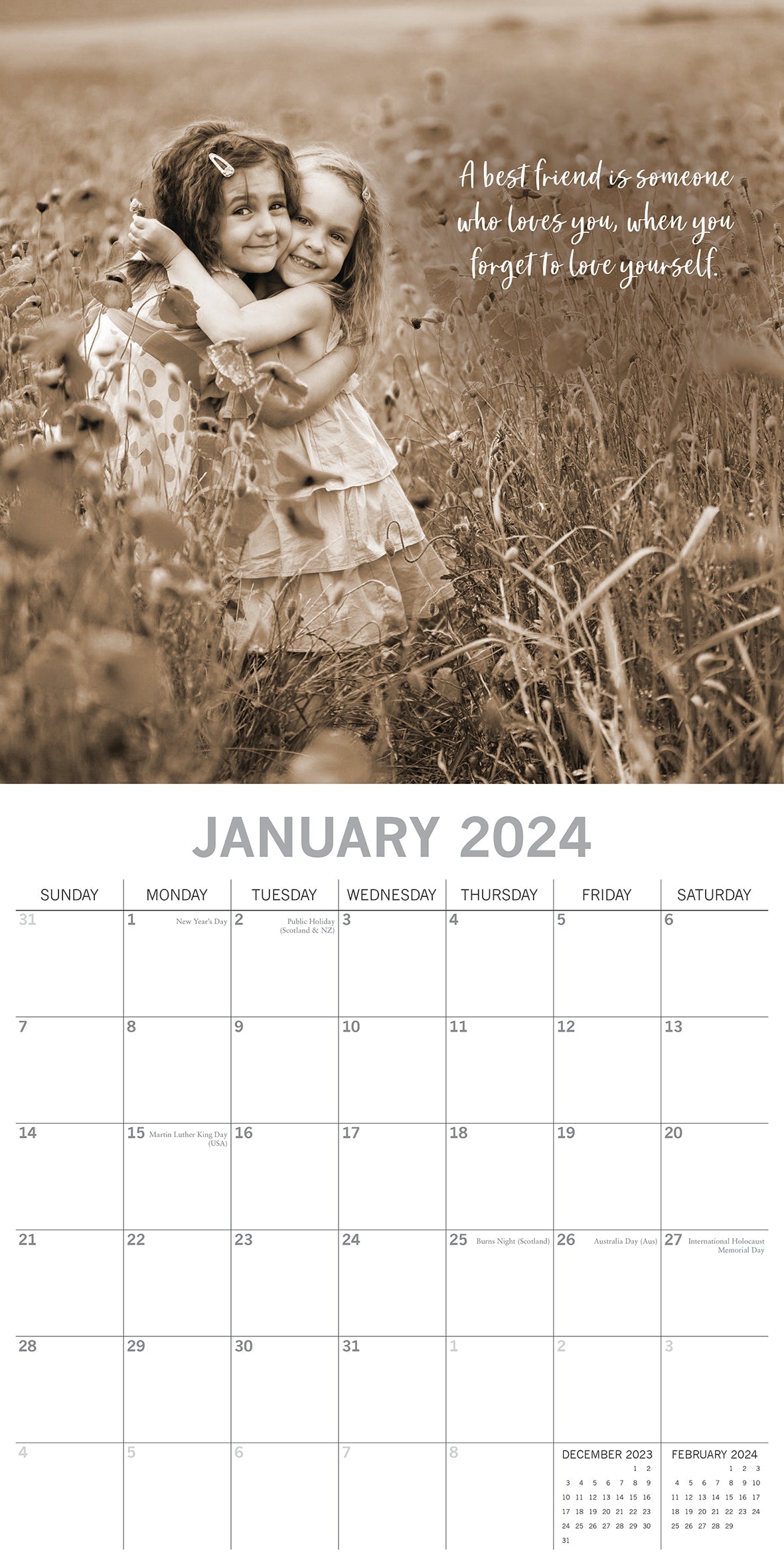 2024 Friendship - Square Wall Calendar