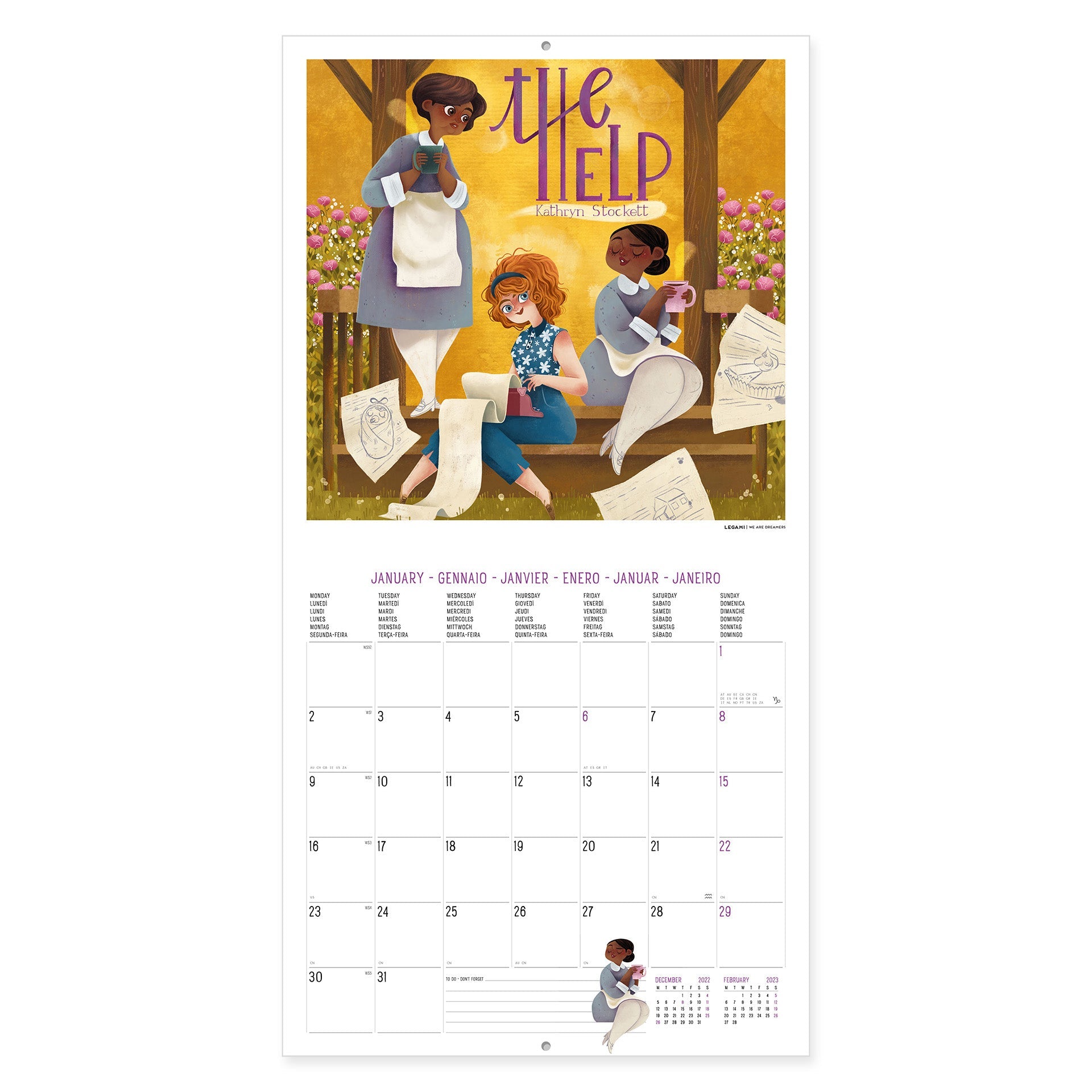 2023 The Book Lovers - Square Wall Calendar