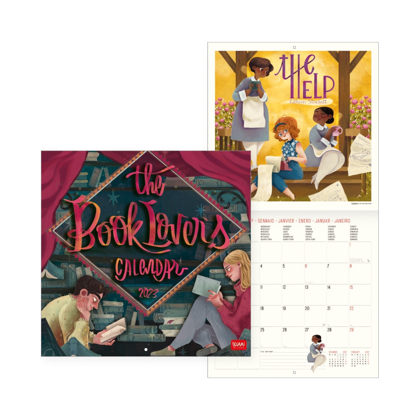 2023 The Book Lovers - Square Wall Calendar