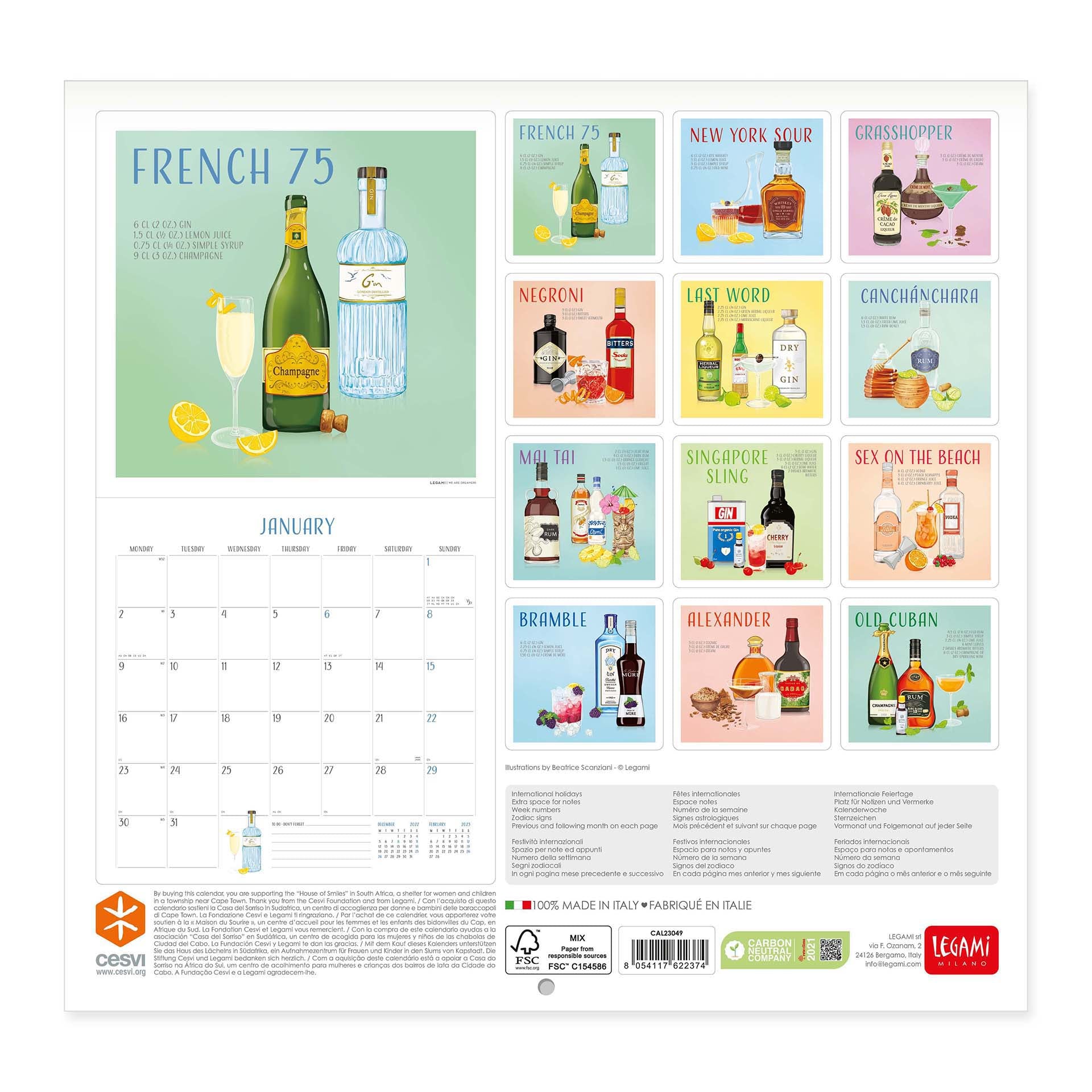 2023 Cheers! - Square Wall Calendar