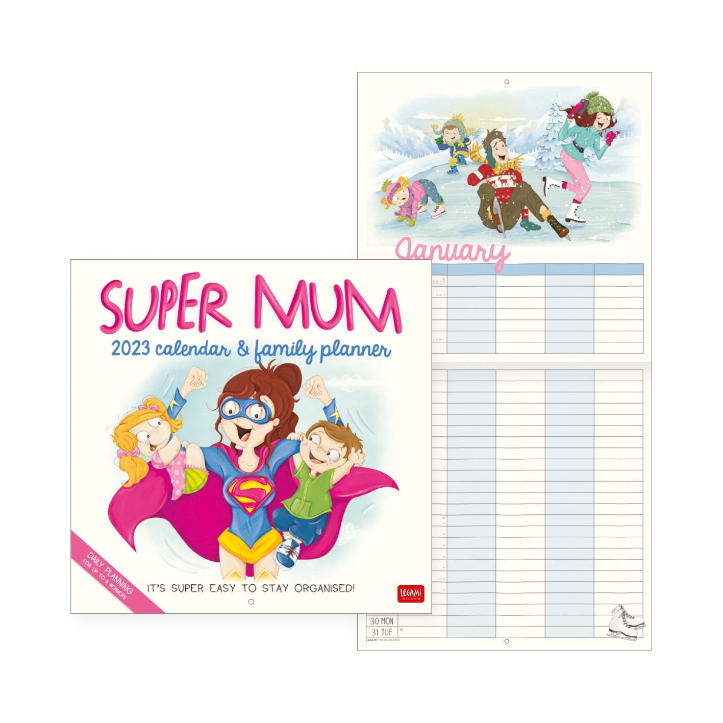 2023 Super Mum Family Planner - Square Wall Calendar