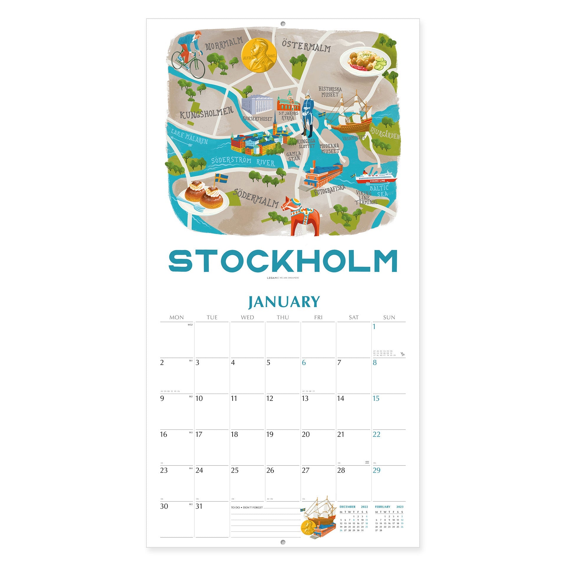 2023 World Cities - Square Wall Calendar