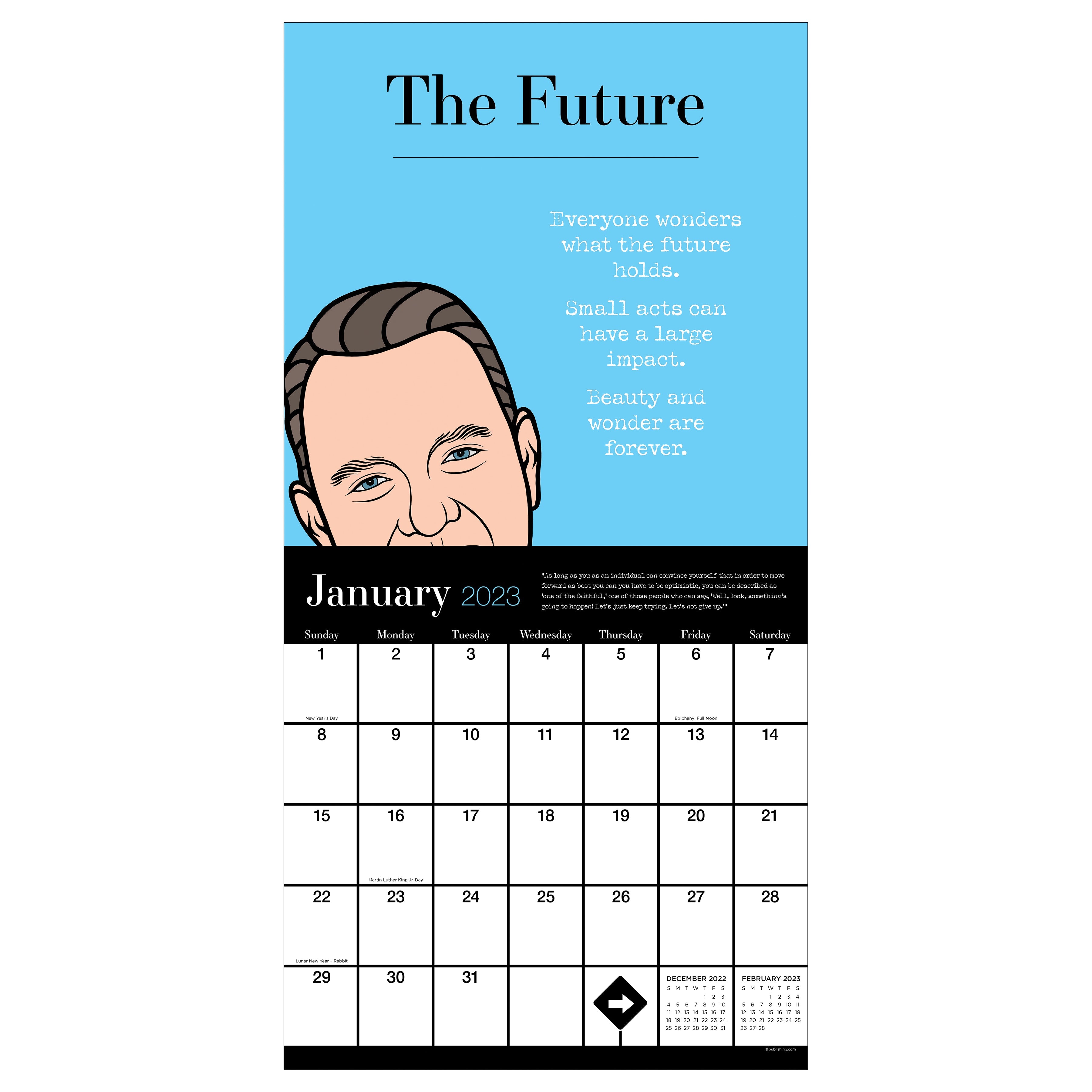 2023 Life Lessons from Tom Hanks - Square Wall Calendar
