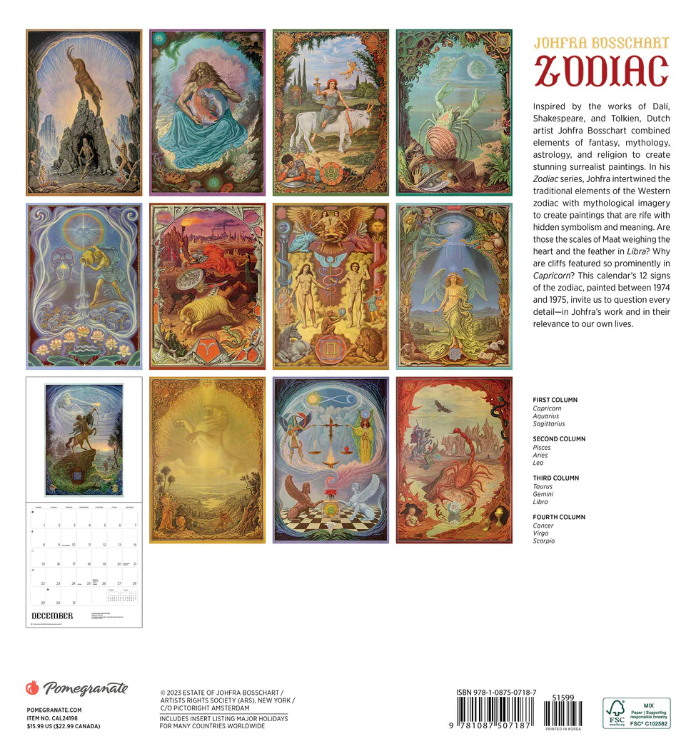 Calendrier mural A3 Collection 2024 - Horoscopes