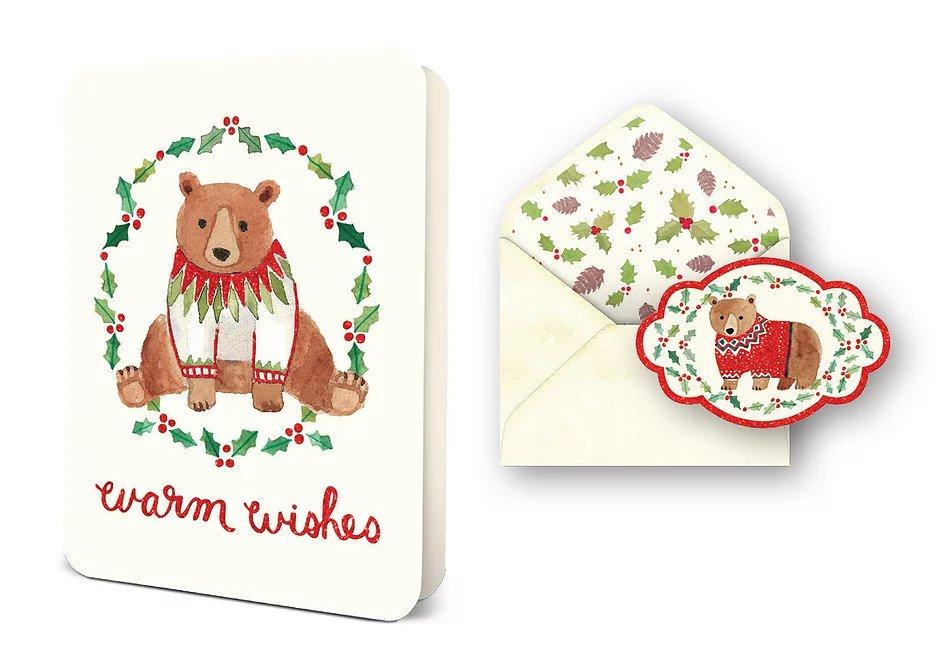 Holiday Bear in a Sweater - Greeting Card Greeting Card Orange Circle Studio