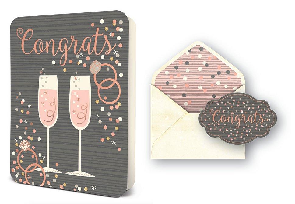 Congrats Champagne Flutes - Greeting Card Greeting Card Orange Circle Studio