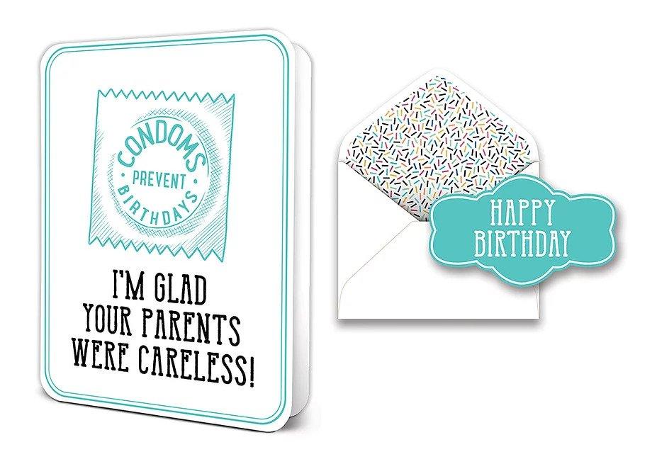 Condoms Prevent Birthdays - Greeting Card Greeting Card Orange Circle Studio