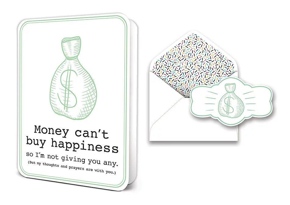 Money Can't Buy Happiness - Greeting Card Greeting Card Orange Circle Studio