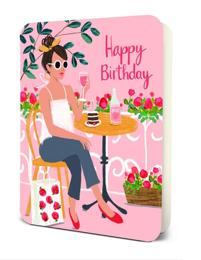 Happy Birthday Wine - Greeting Card Greeting Card Orange Circle Studio