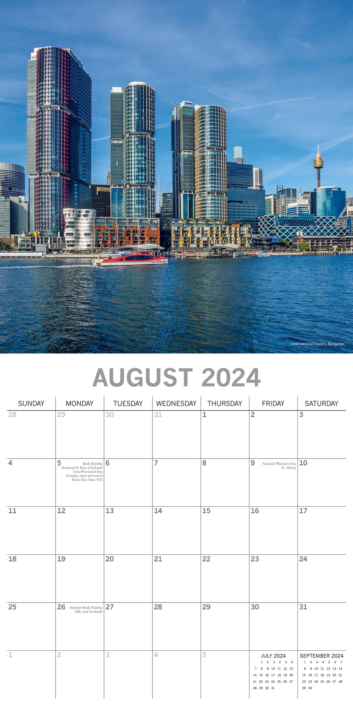 2024 Sydney - Square Wall Calendar