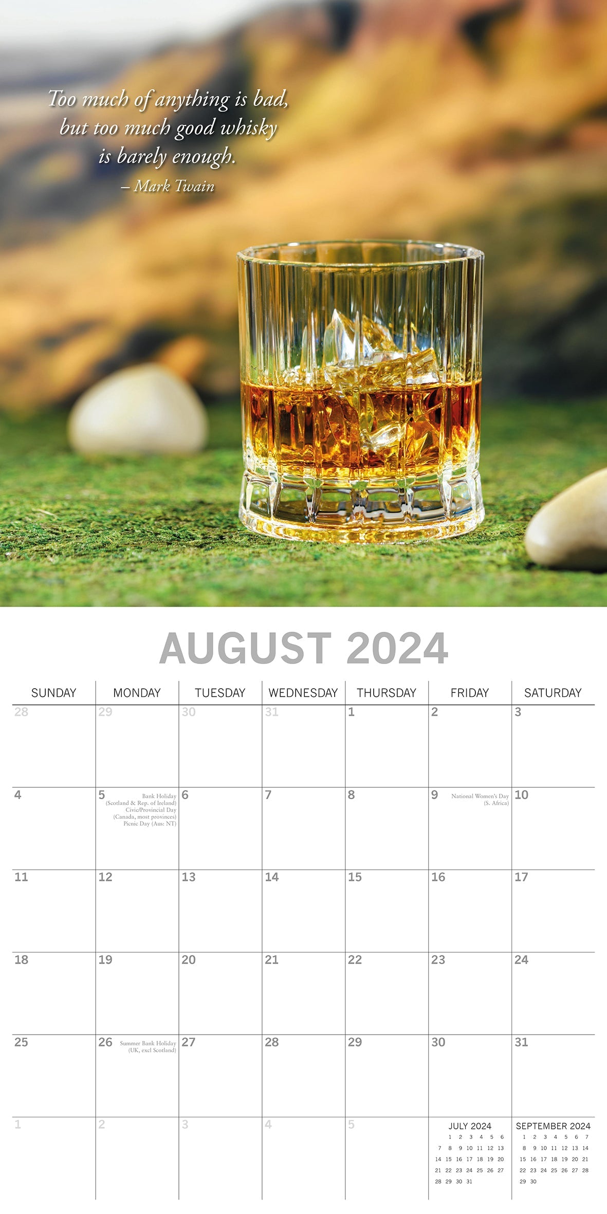 2024 Whisky - Square Wall Calendar