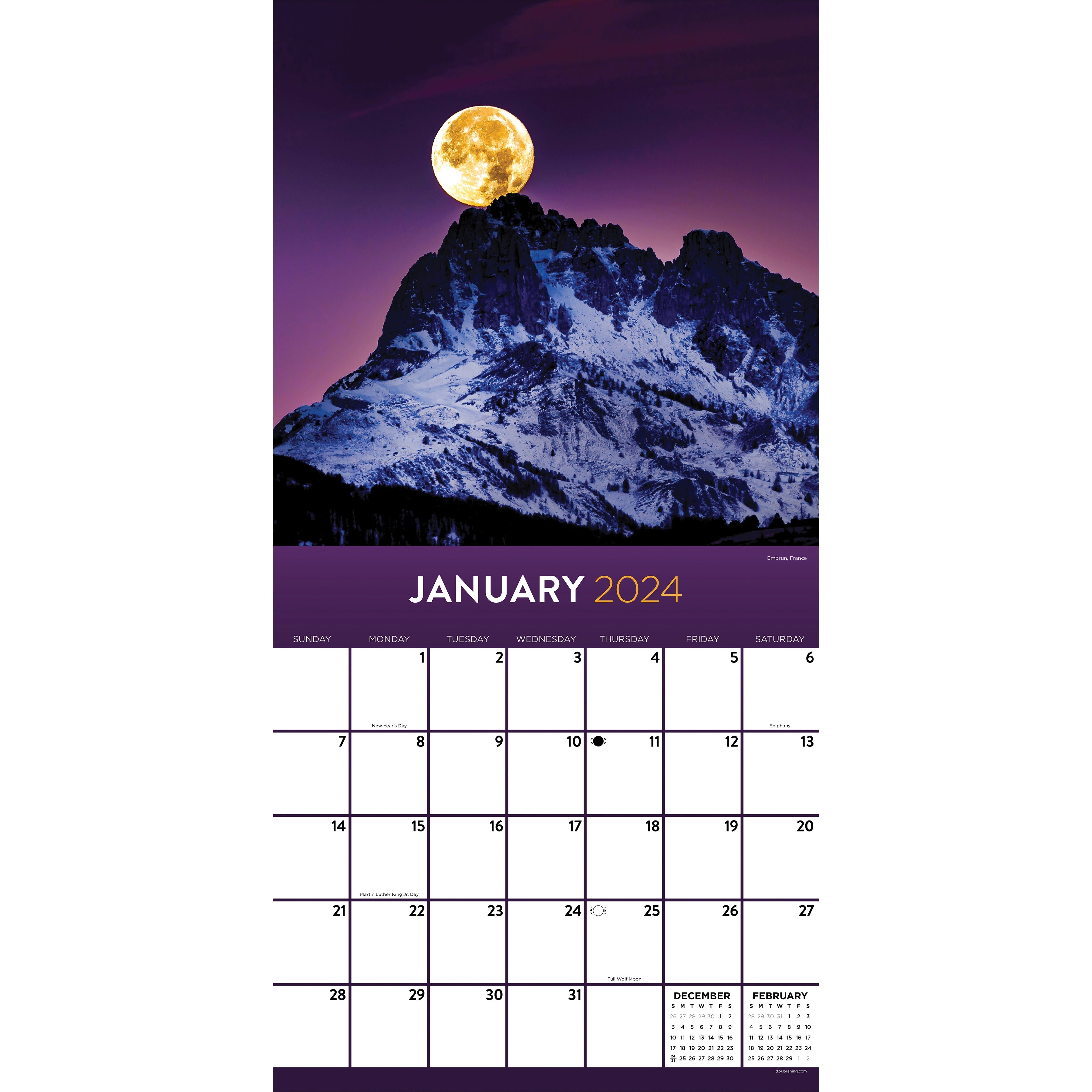 2024 Moons - Square Wall Calendar US
