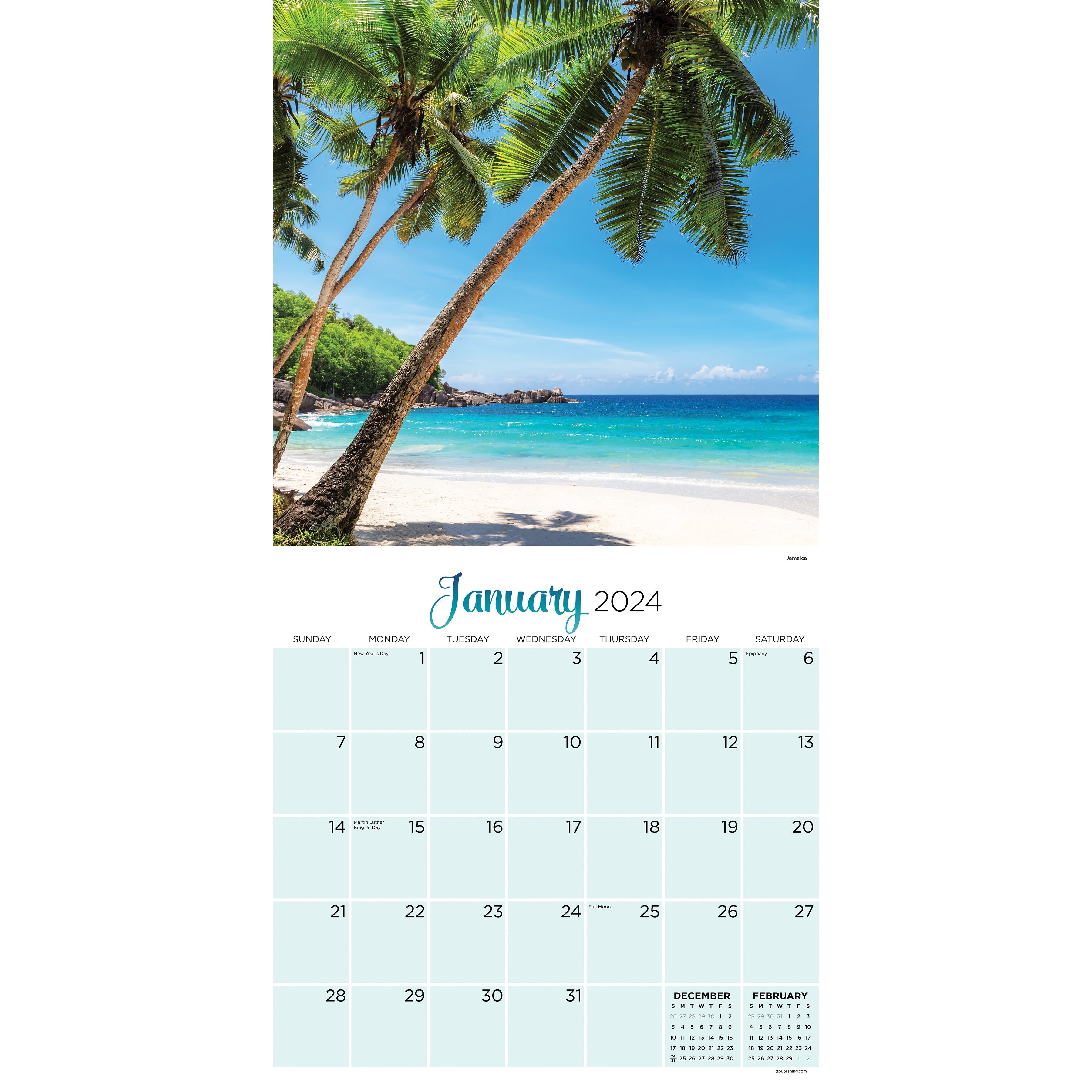 2024 Tropical Beaches - Square Wall Calendar US