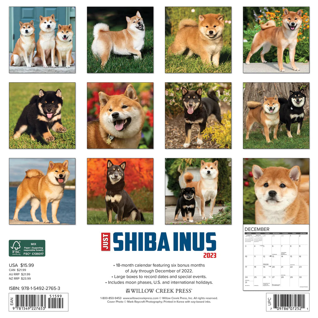 2023 Just Shiba Inus - Square Wall Calendar