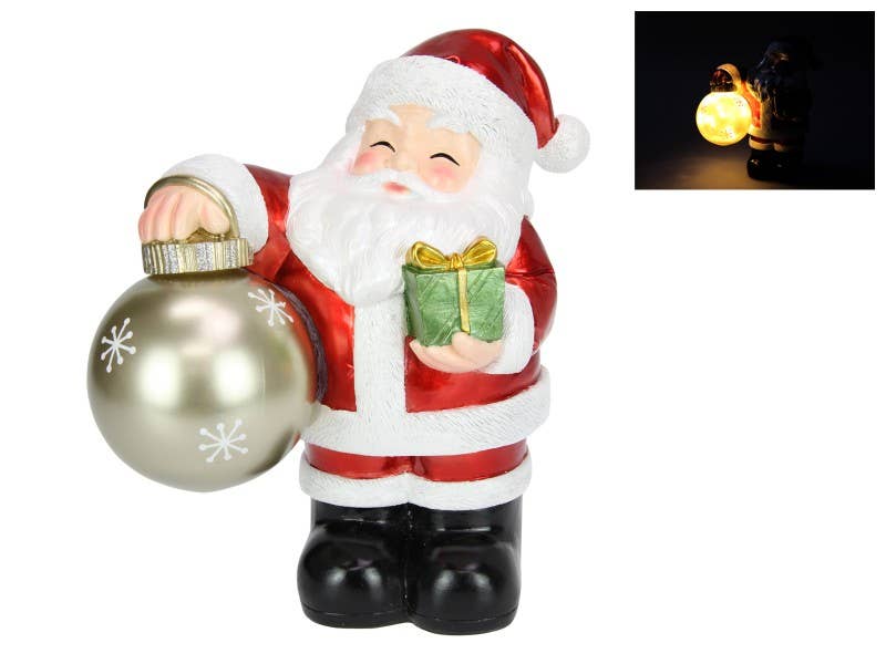 Santa with Light Up Xmas Bauble (26 cm) - Christmas Decoration