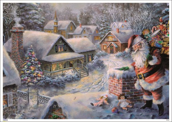 Santa on the Roof - Poster Advent Calendar