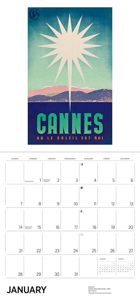 2024 France: Vintage Travel Posters - Square Wall Calendar