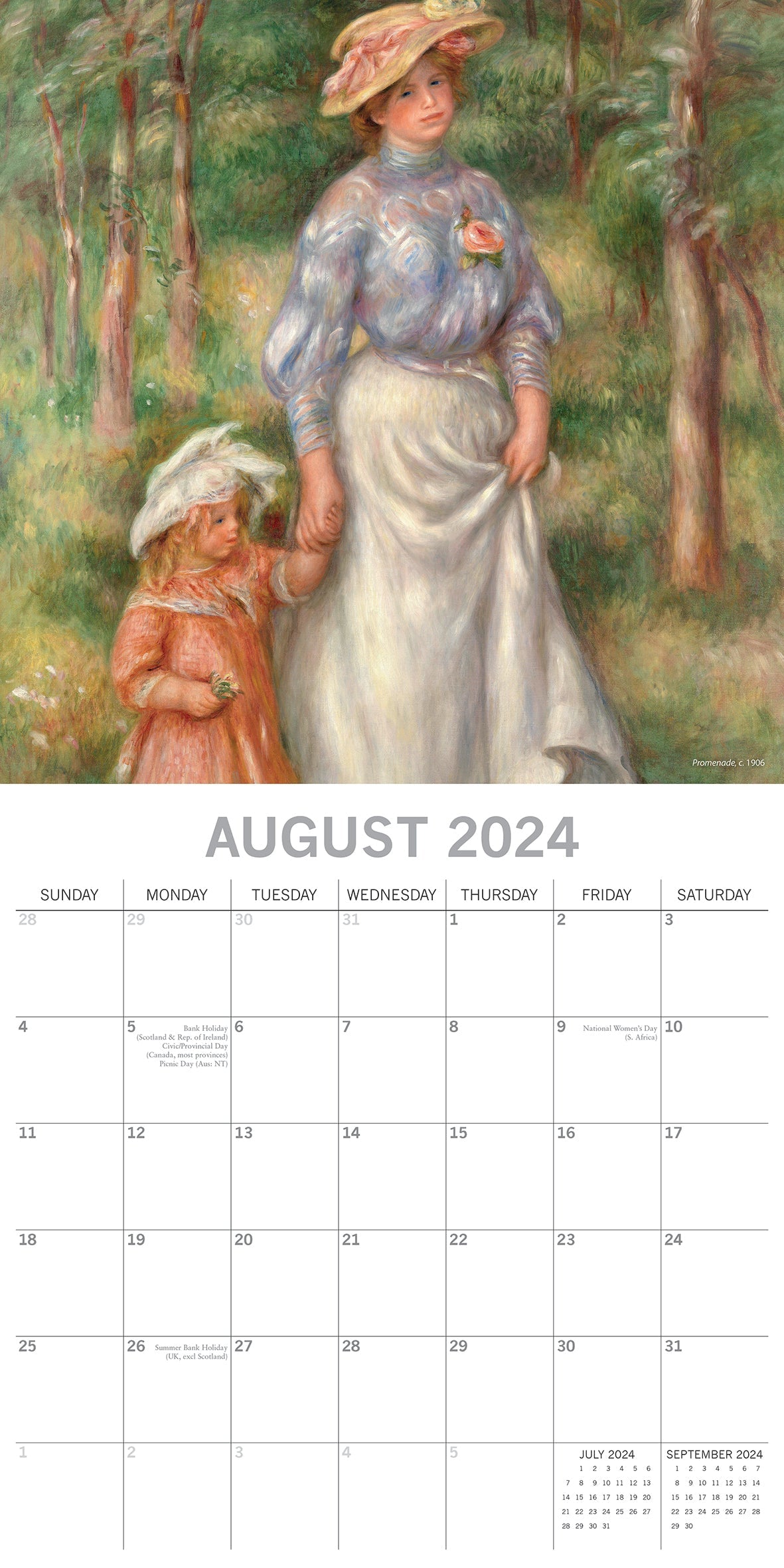 2024 Renoir Square Wall Calendar Art Calendars by The Gifted