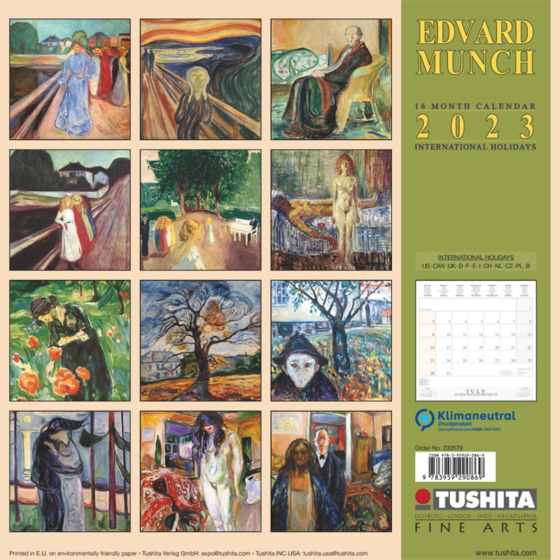 2023 Edvard Munch By Tushita - Square Wall Calendar