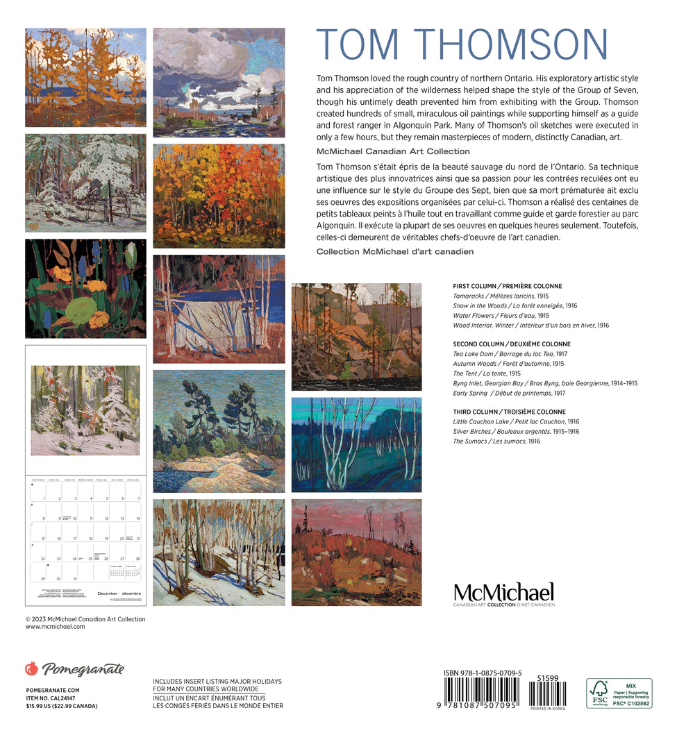 2024 Tom Thomson - Square Wall Calendar
