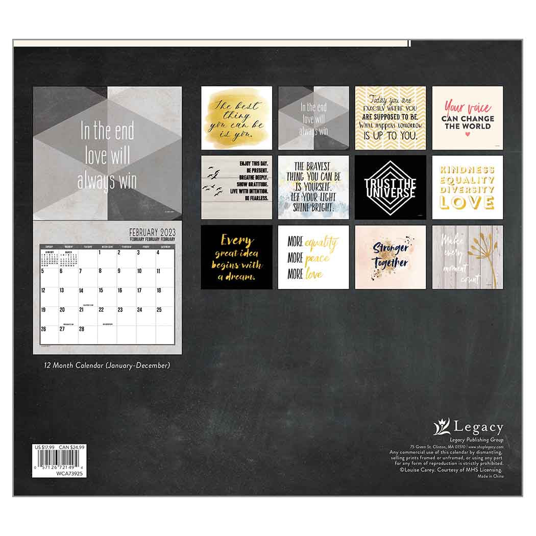 2023 LEGACY Live Laugh Love - Deluxe Wall Calendar