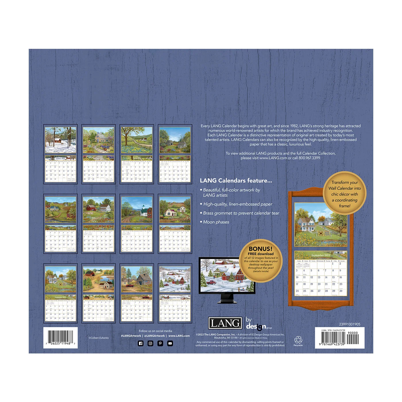 2023 LANG Country Living by Colleen Eubanks - Deluxe Wall Calendar