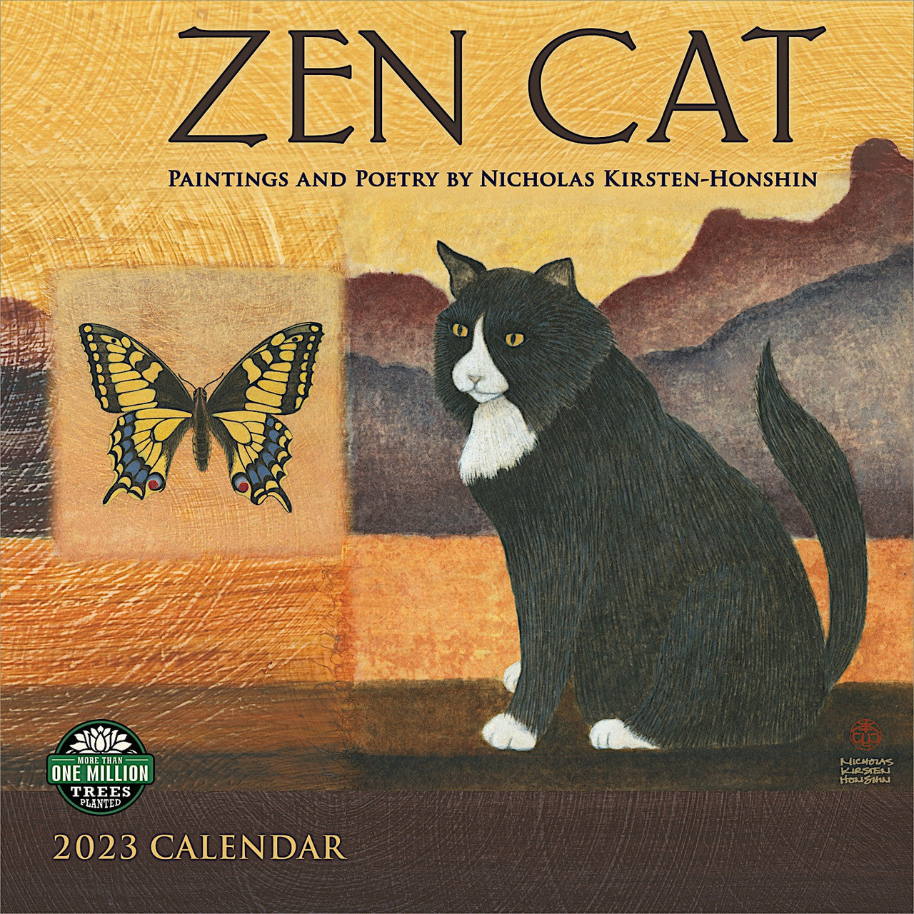 2023 Zen Cat - Square Wall Calendar
