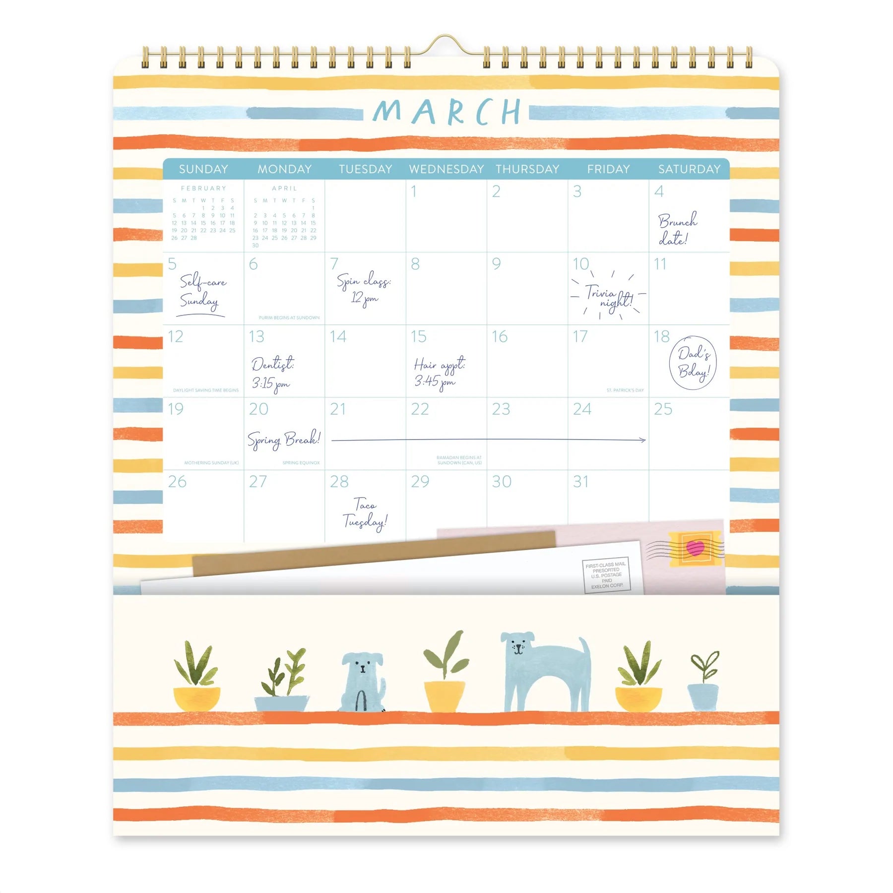 2023 Turtle Garden by Jen B. Peters (Pocket Plus) - Deluxe Wall Calendar
