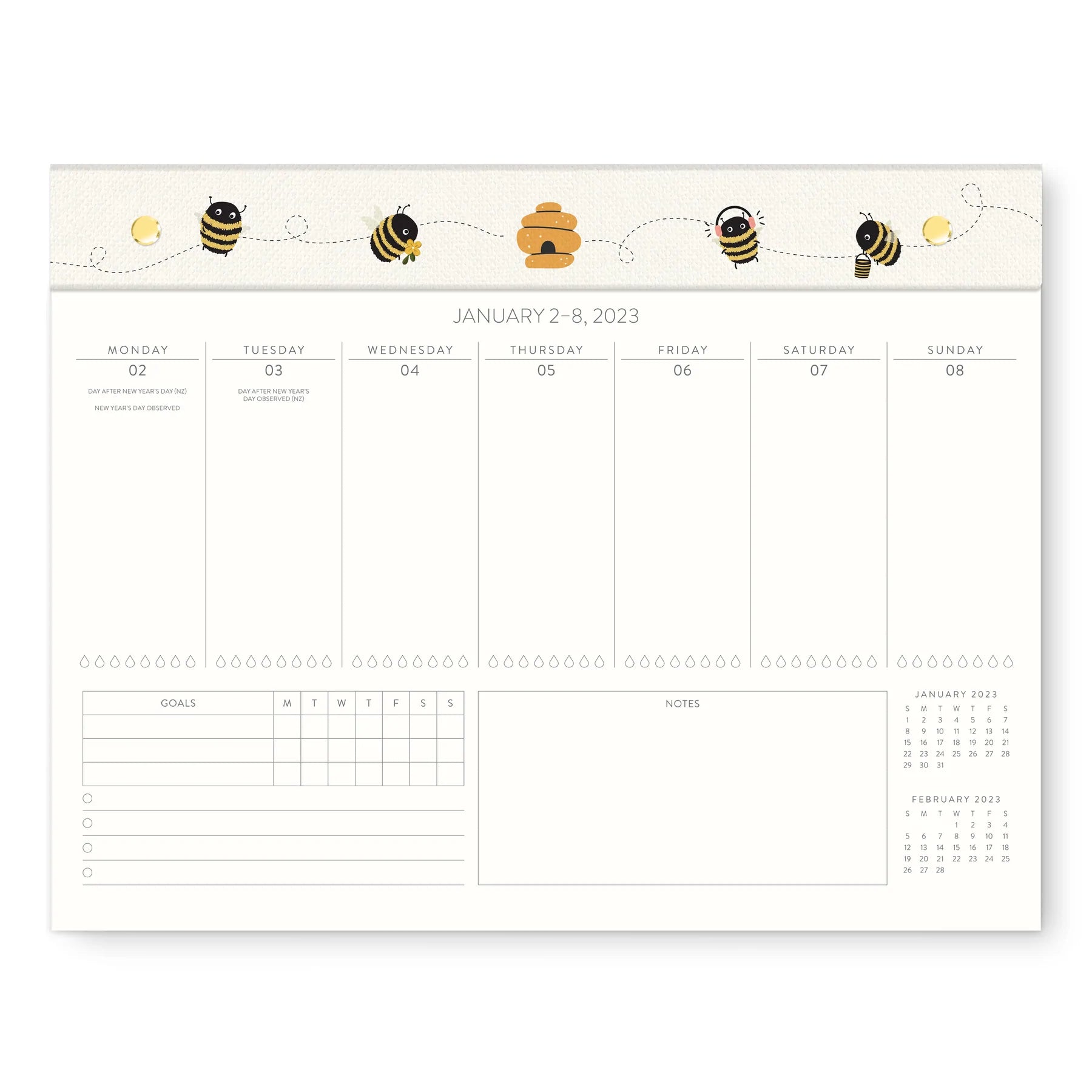 2023 Buzzy Bees - Weekly Desk Pad Calendar
