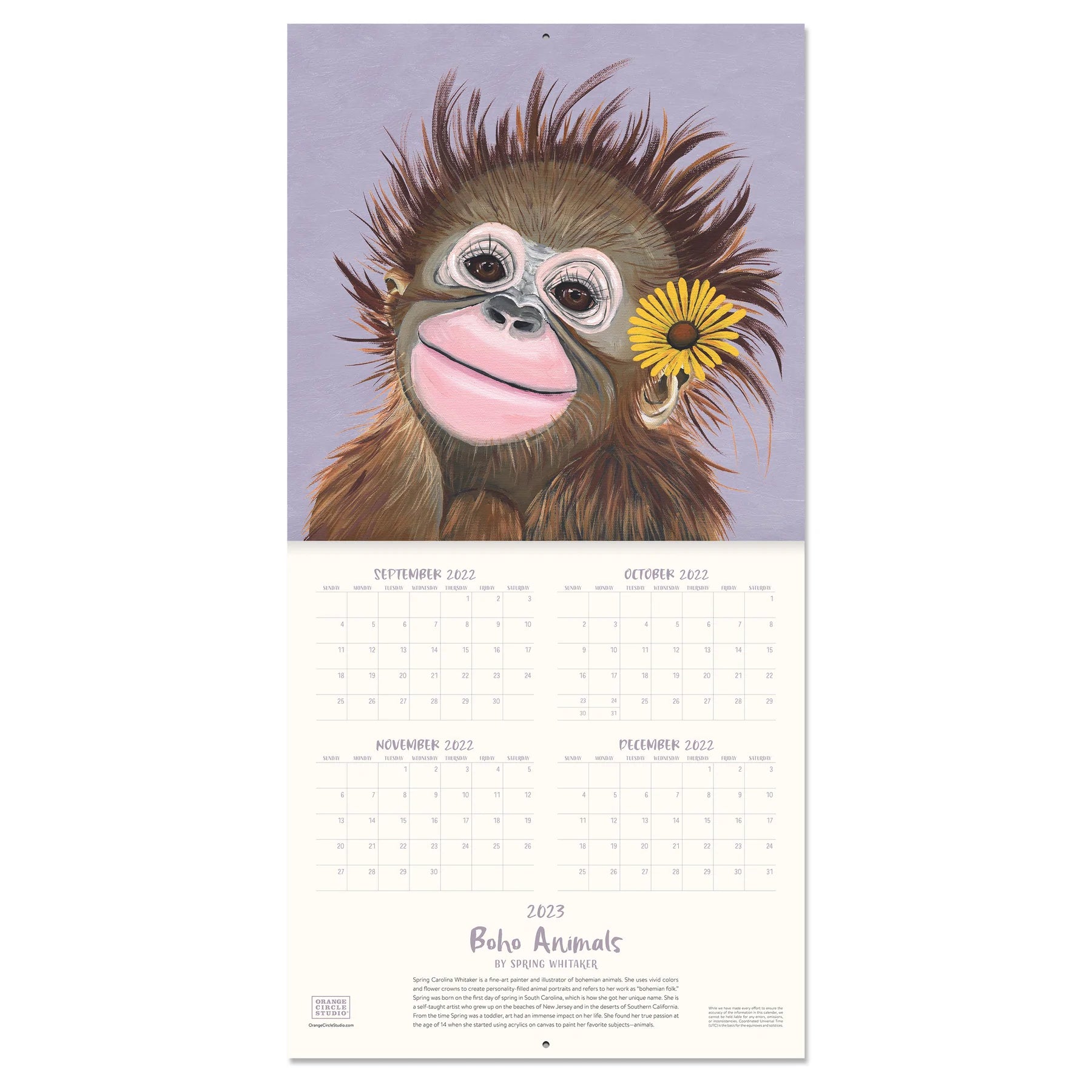 2023 Boho Animals by Spring Whitaker - Square Wall Calendar