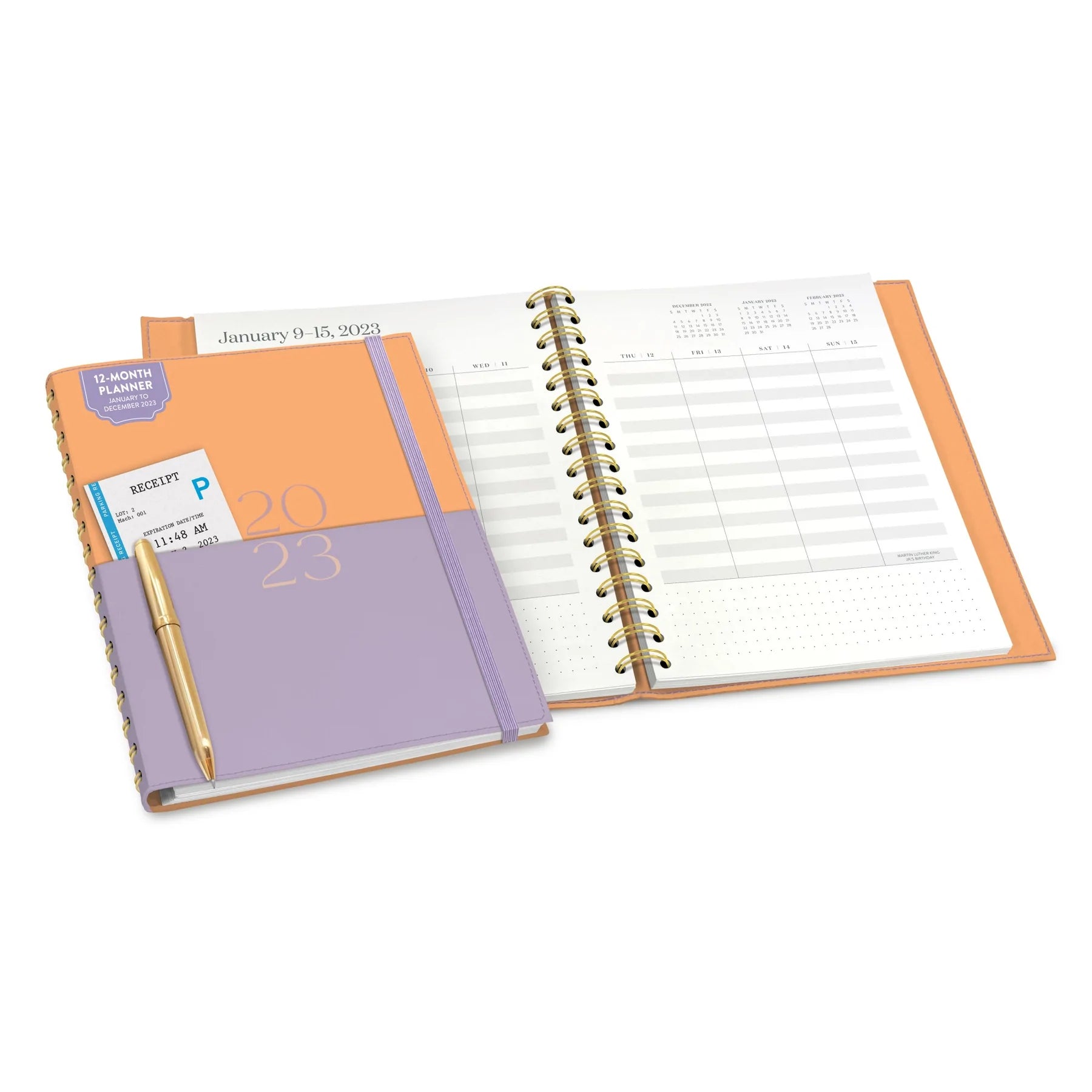 2023 Orange & Lavender (Real-Time Weekly/Monthly Planner) - Diary/Planner