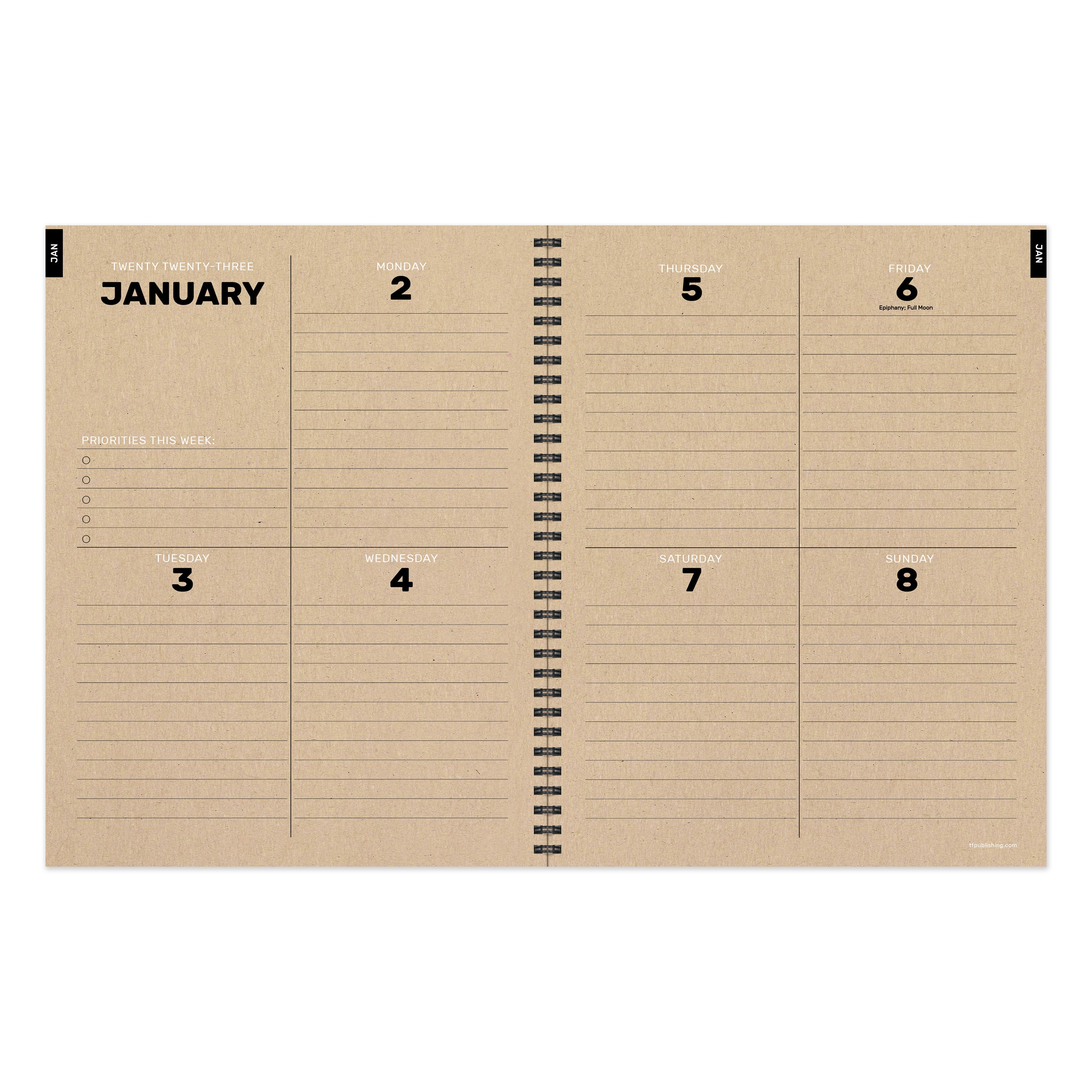 2023 Rugged Terrain - Large Weekly, Monthly Diary/Planner