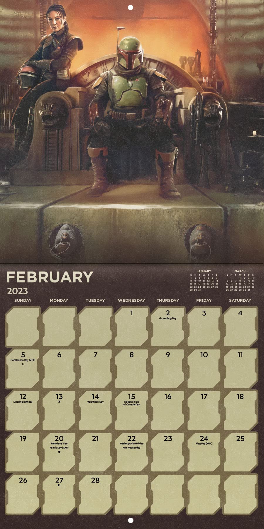 2023 Star Wars - The Book Of Boba Fett - Square Wall Calendar
