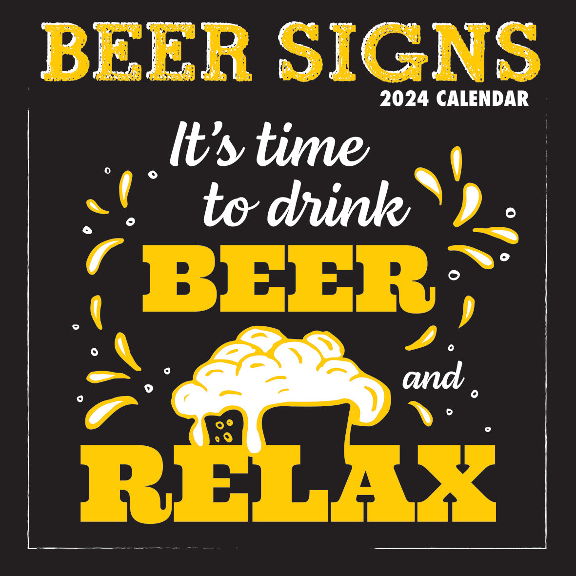 2024 Beer Signs - Square Wall Calendar