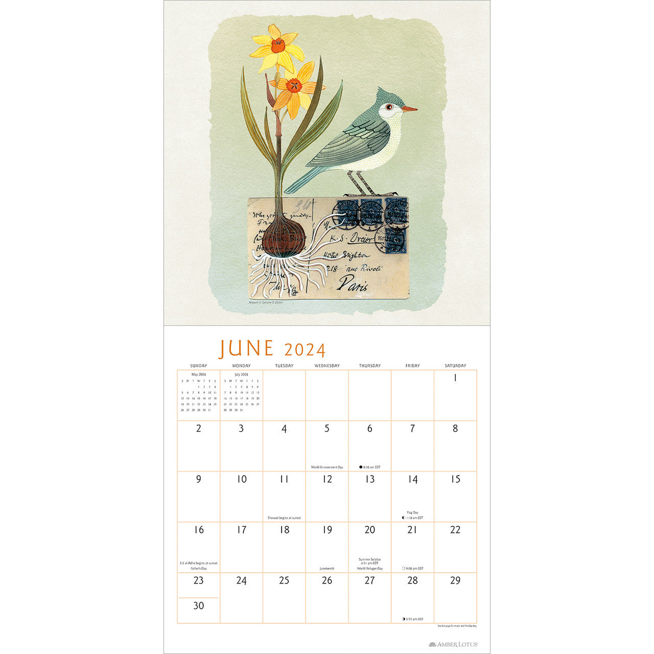 2024 Feathered Friends - Square Wall Calendar