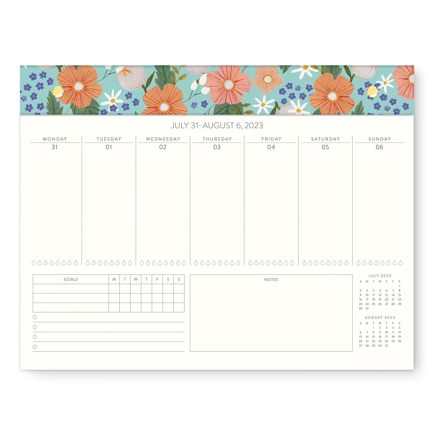2024 Bella Flora - Weekly Desk Pad Calendar