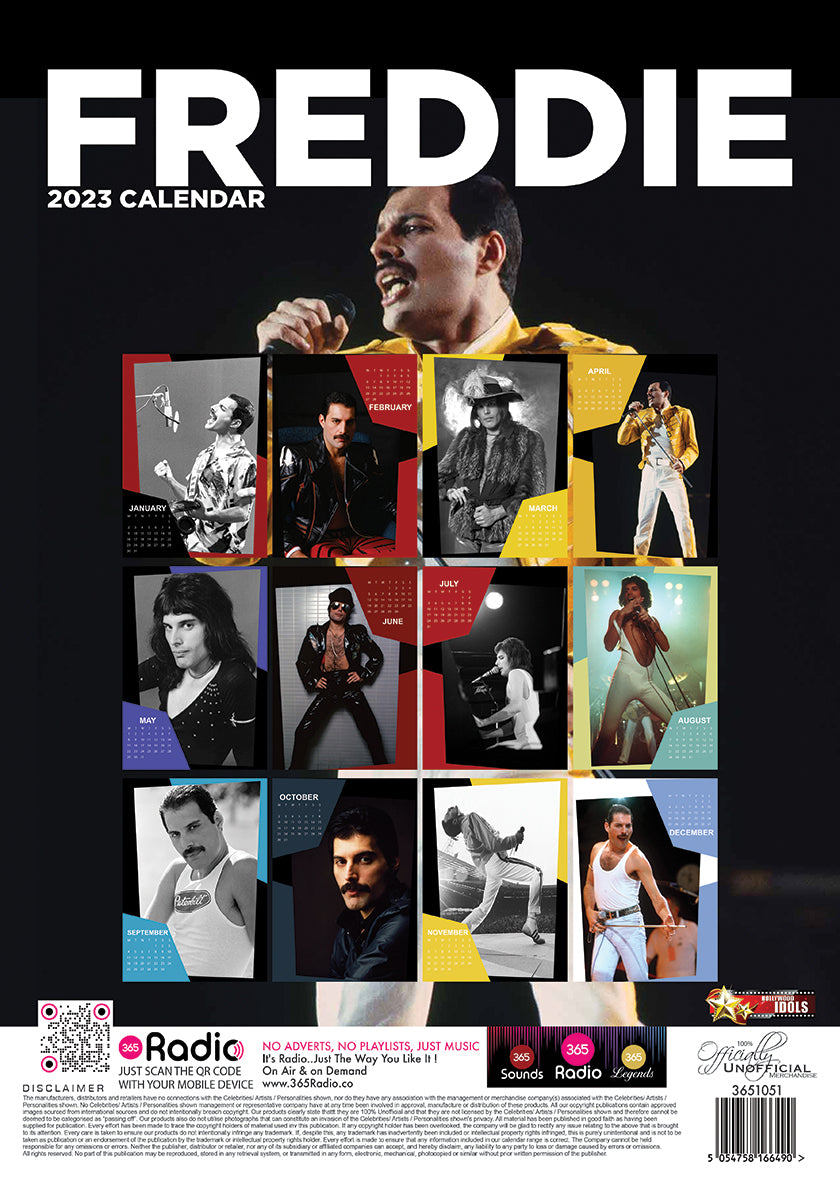 2023 Freddie Mercury - A3 Wall Calendar