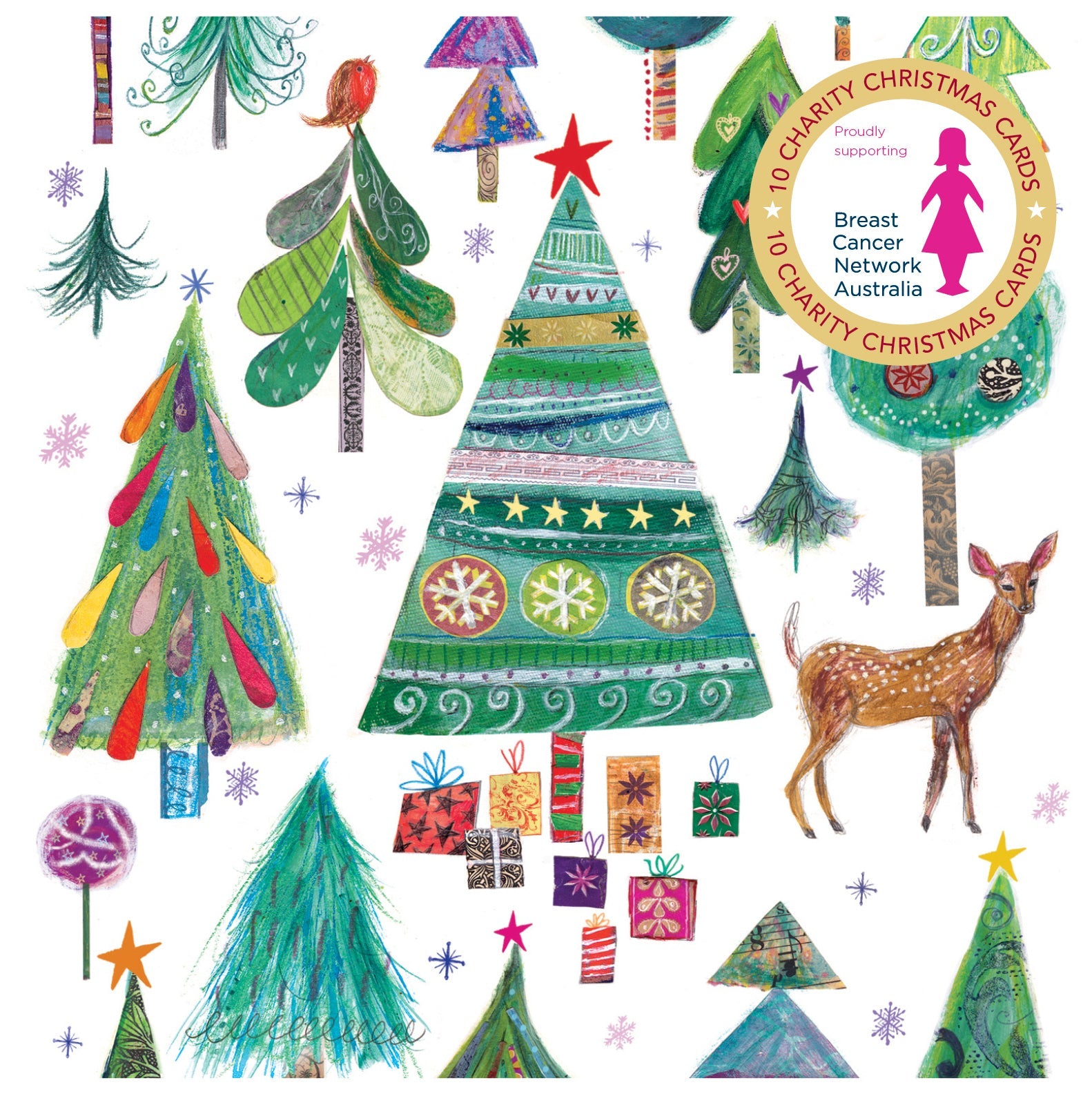 BCNA Christmas Trees - 10 Charity Christmas Cards Pack