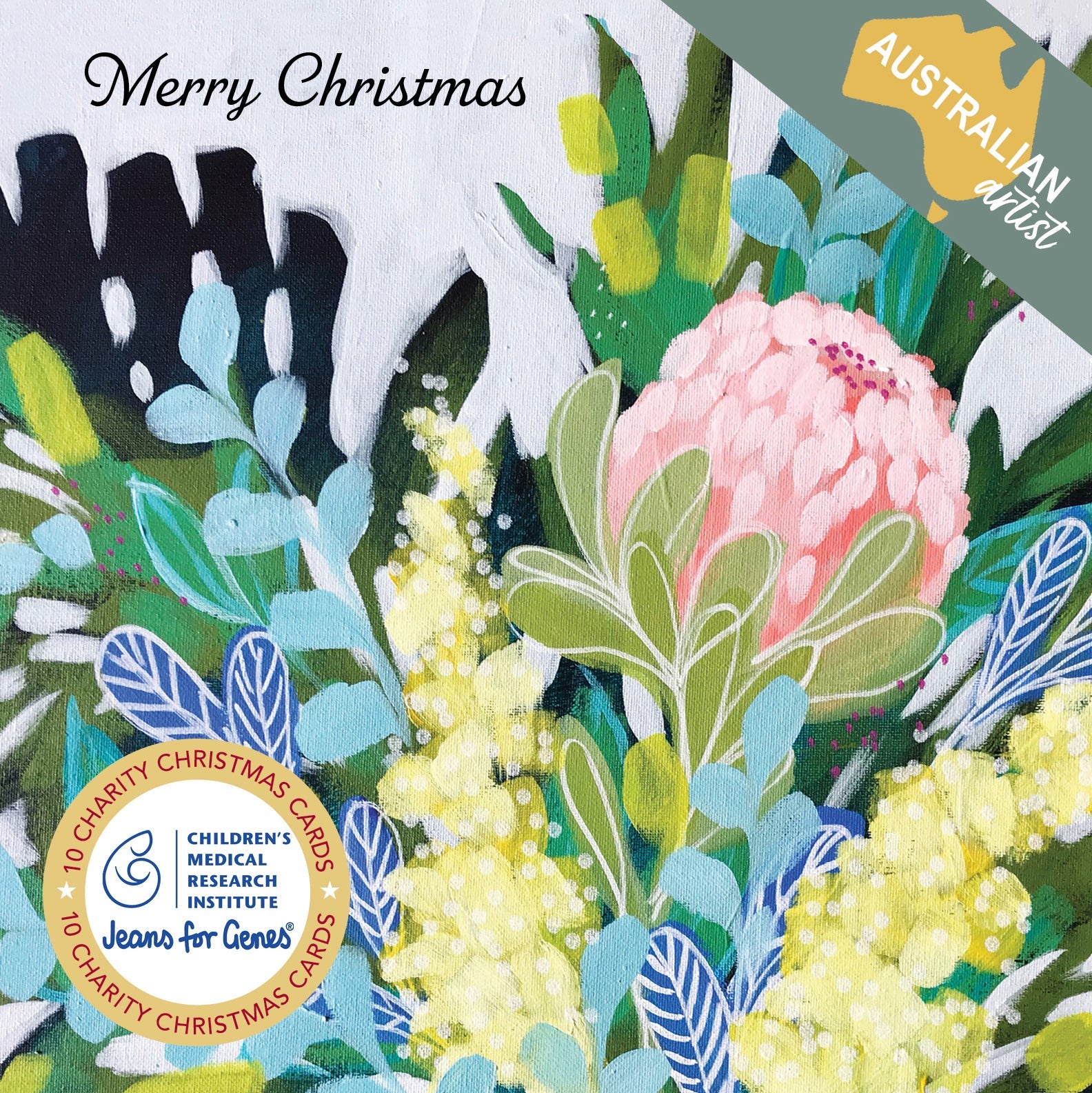 CMRI Pink Waratah - 10 Charity Christmas Cards Pack