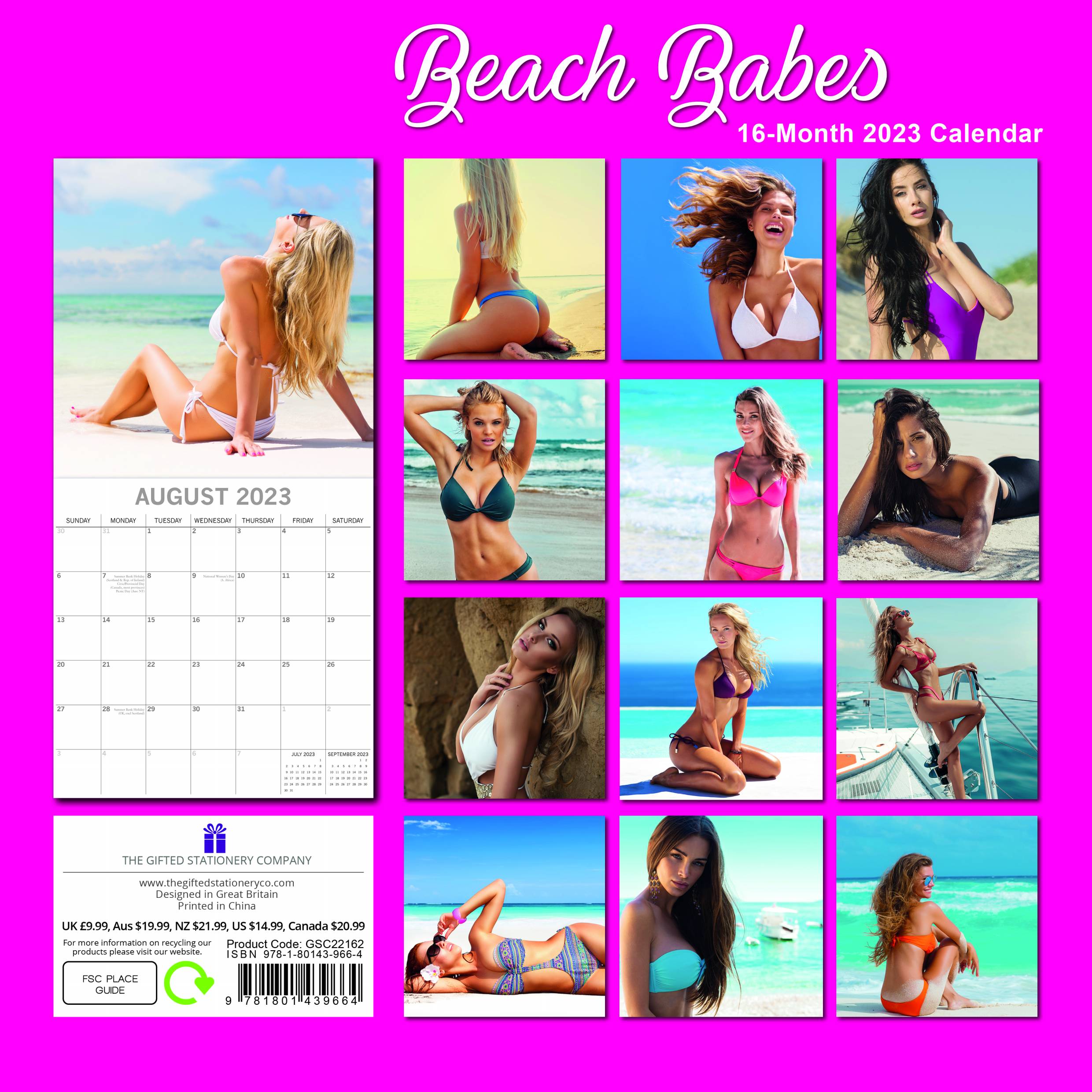 2023 Beach Babes - Square Wall Calendar