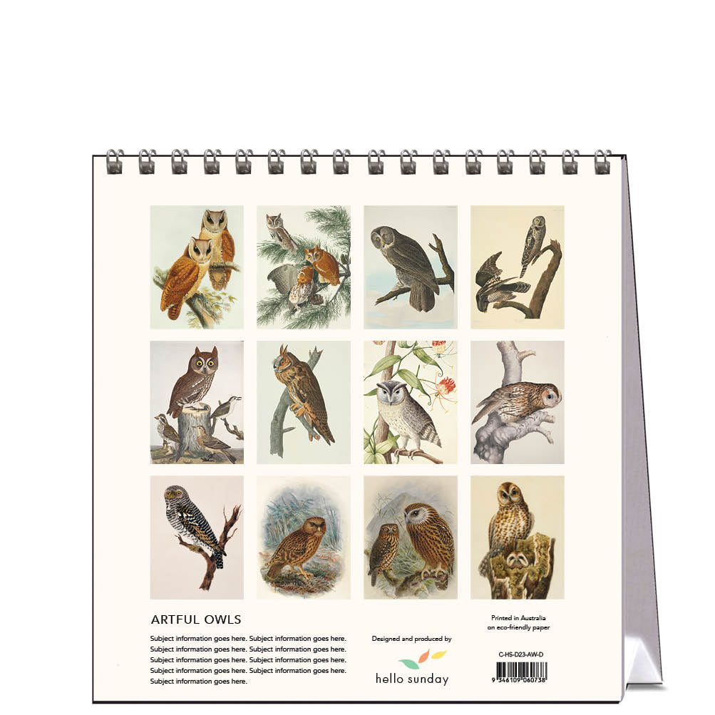 2023 Artful Owls - Desk Easel Calendar