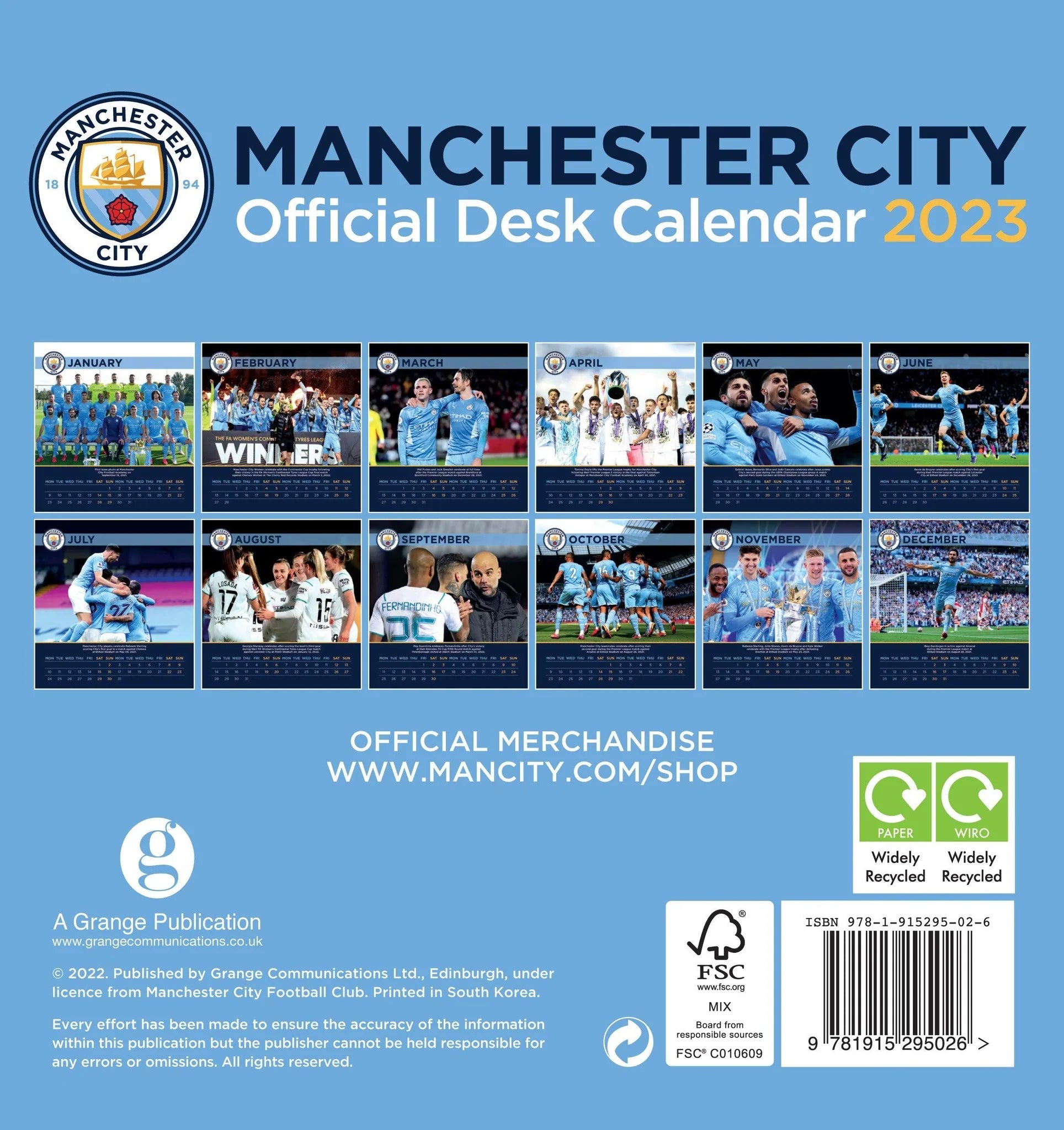 2023 Manchester City FC - Desk Easel Calendar