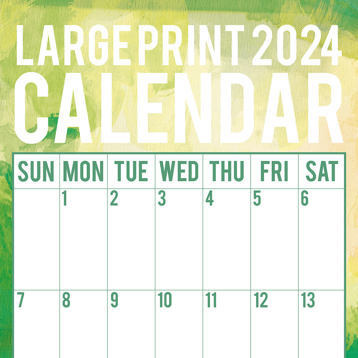 2024 Large Print Calendar - Square Wall Calendar