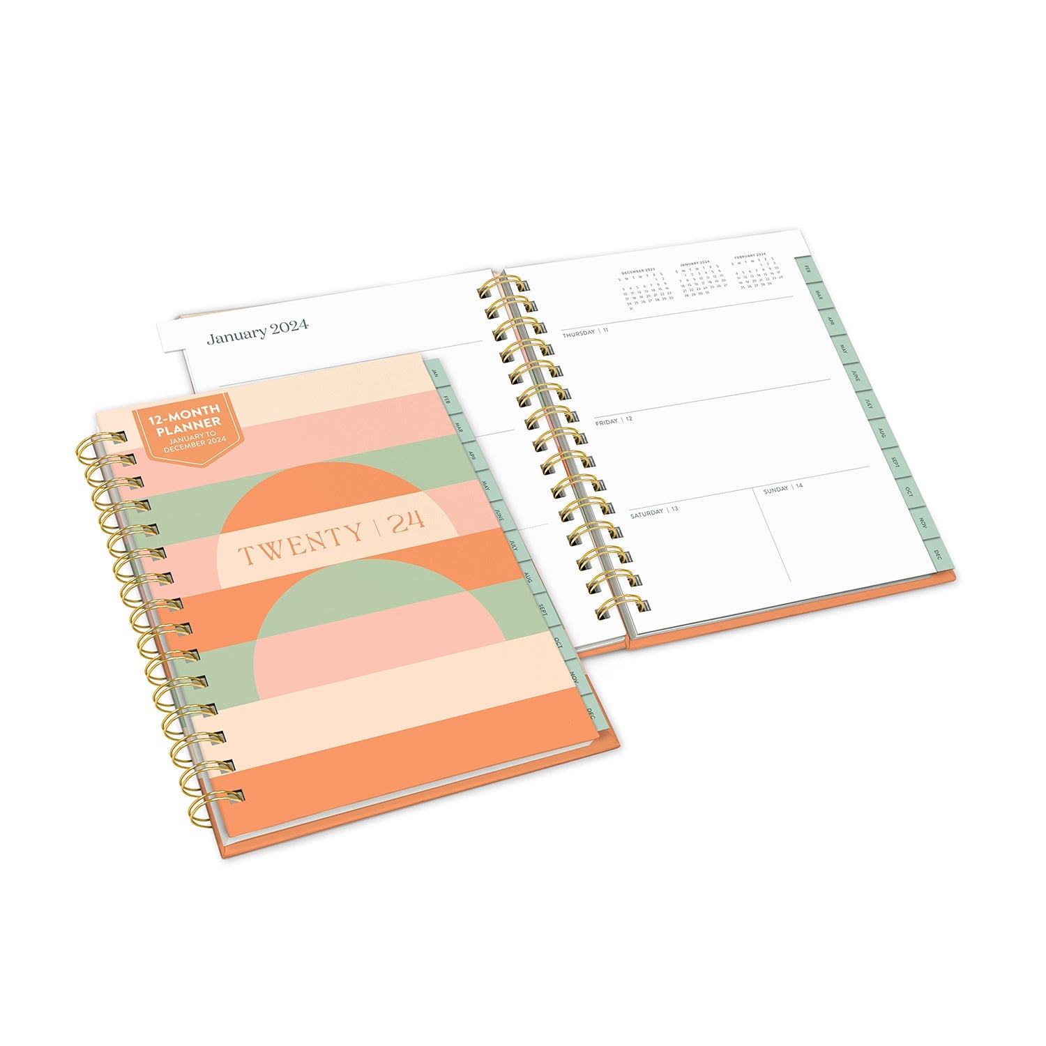 2024 Golden Hour - Monthly & Weekly Edie Tabbed Diary/Planner