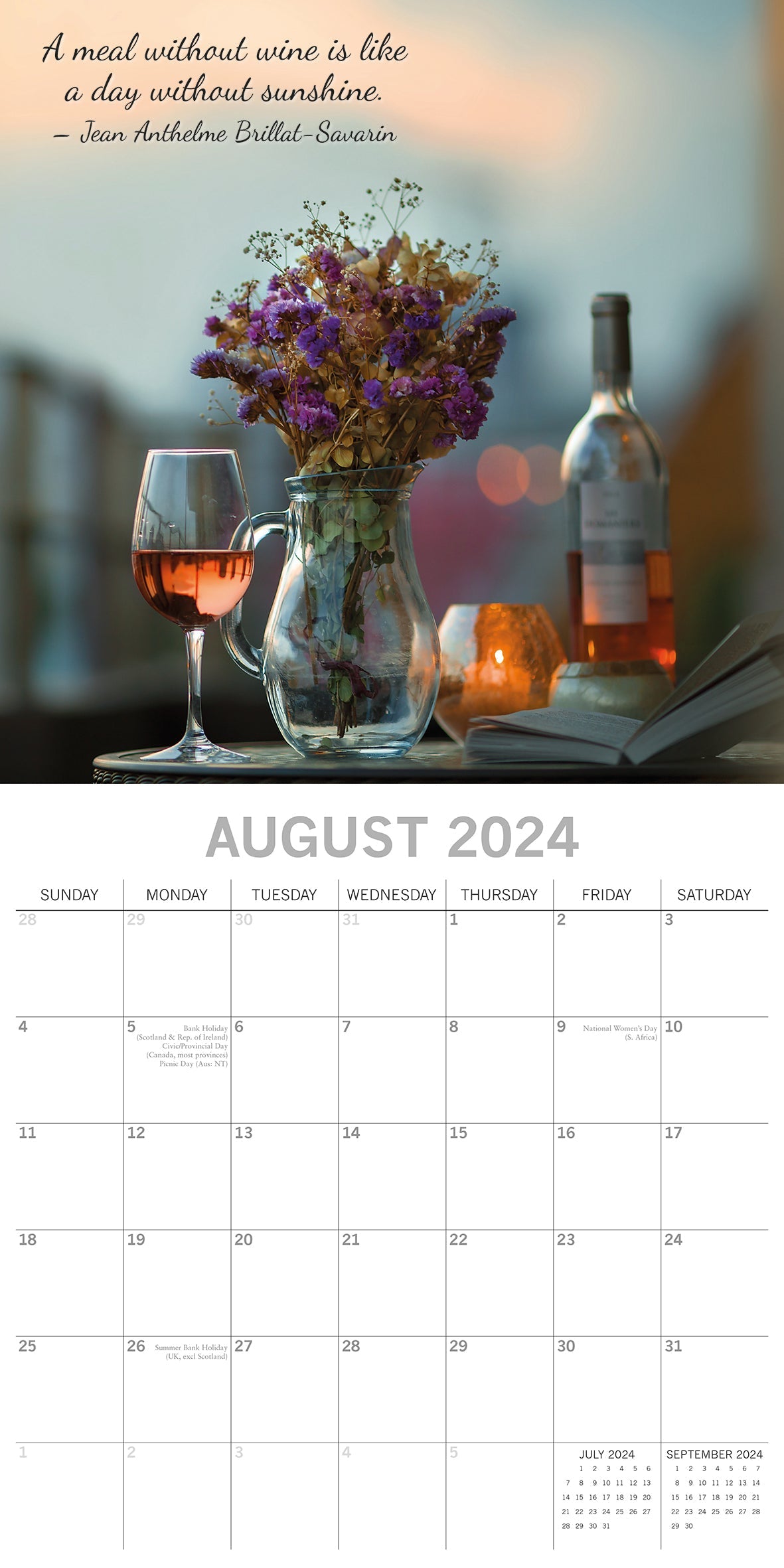 2024 Wine - Square Wall Calendar
