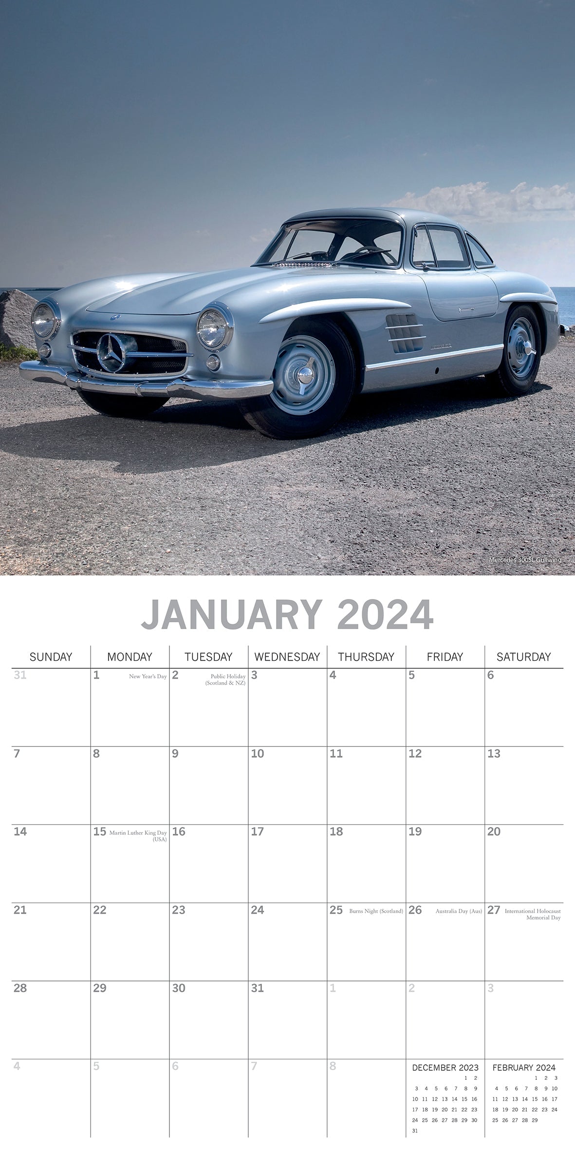 2024 Classic Cars - Square Wall Calendar