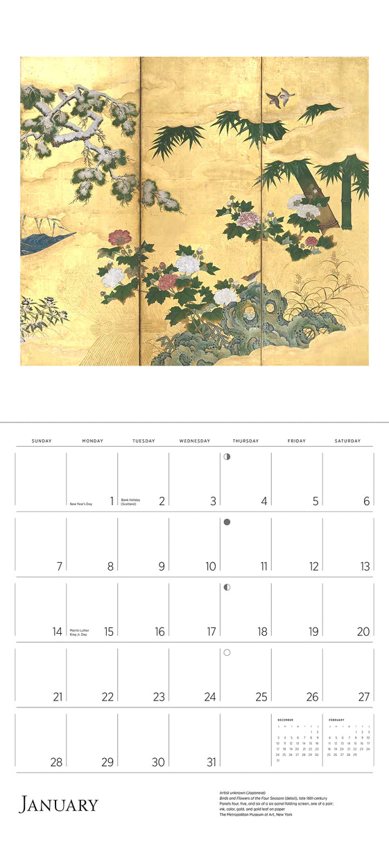 2024 Dreams of Edo: Japanese Scrolls & Screens - Square Wall Calendar
