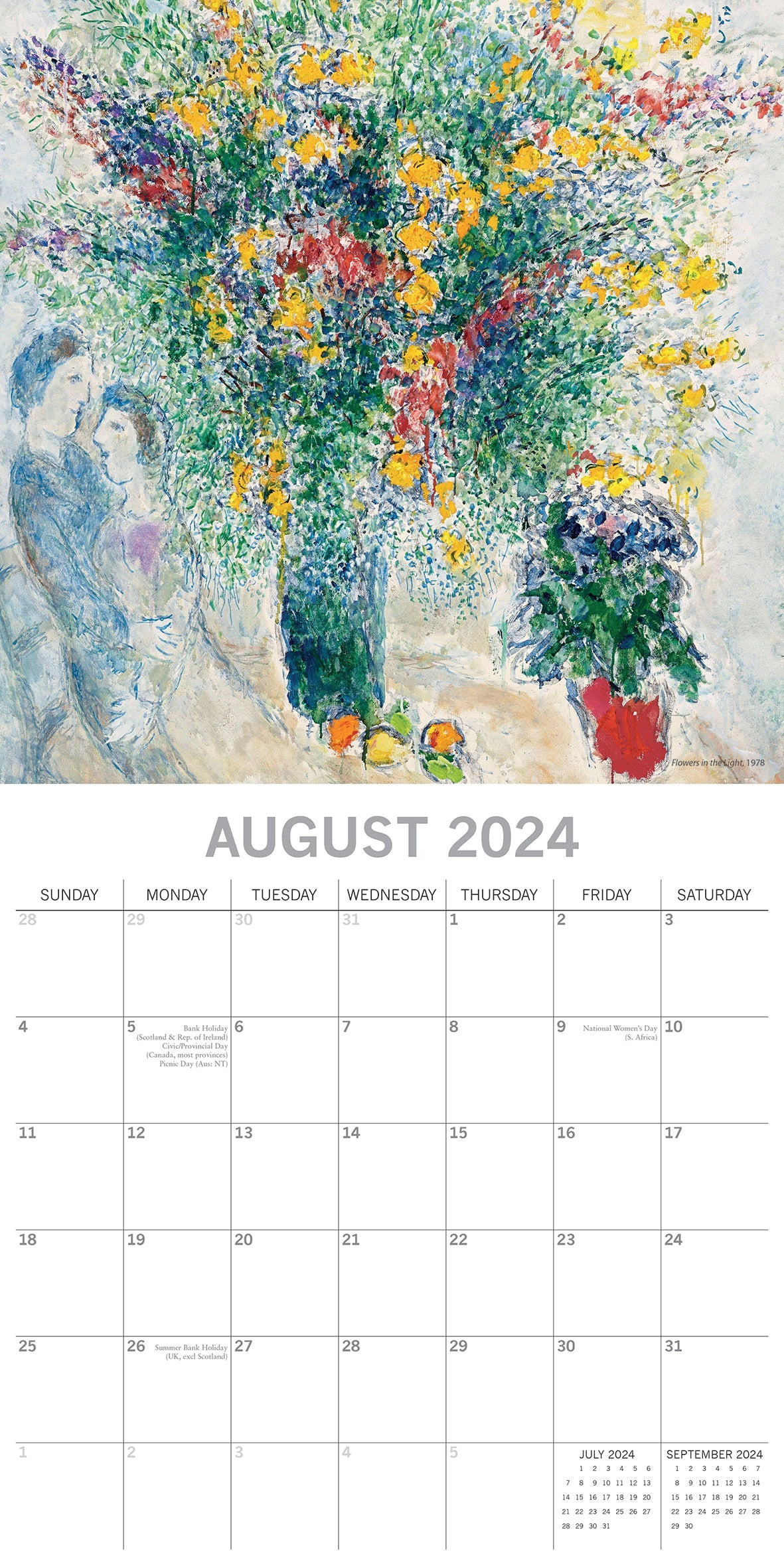 2024 Chagall - Square Wall Calendar
