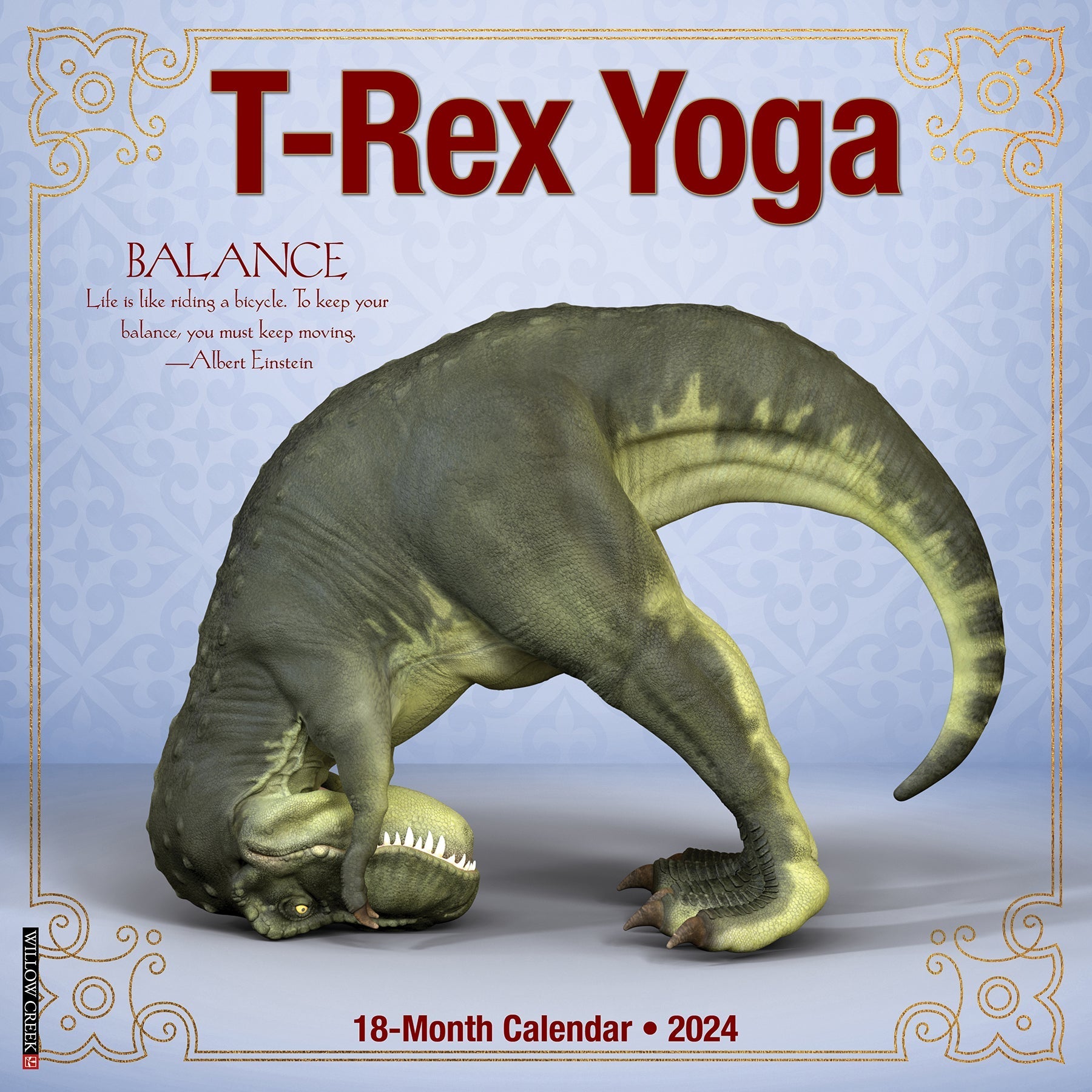 2024 T-Rex Yoga - Square Wall Calendar US