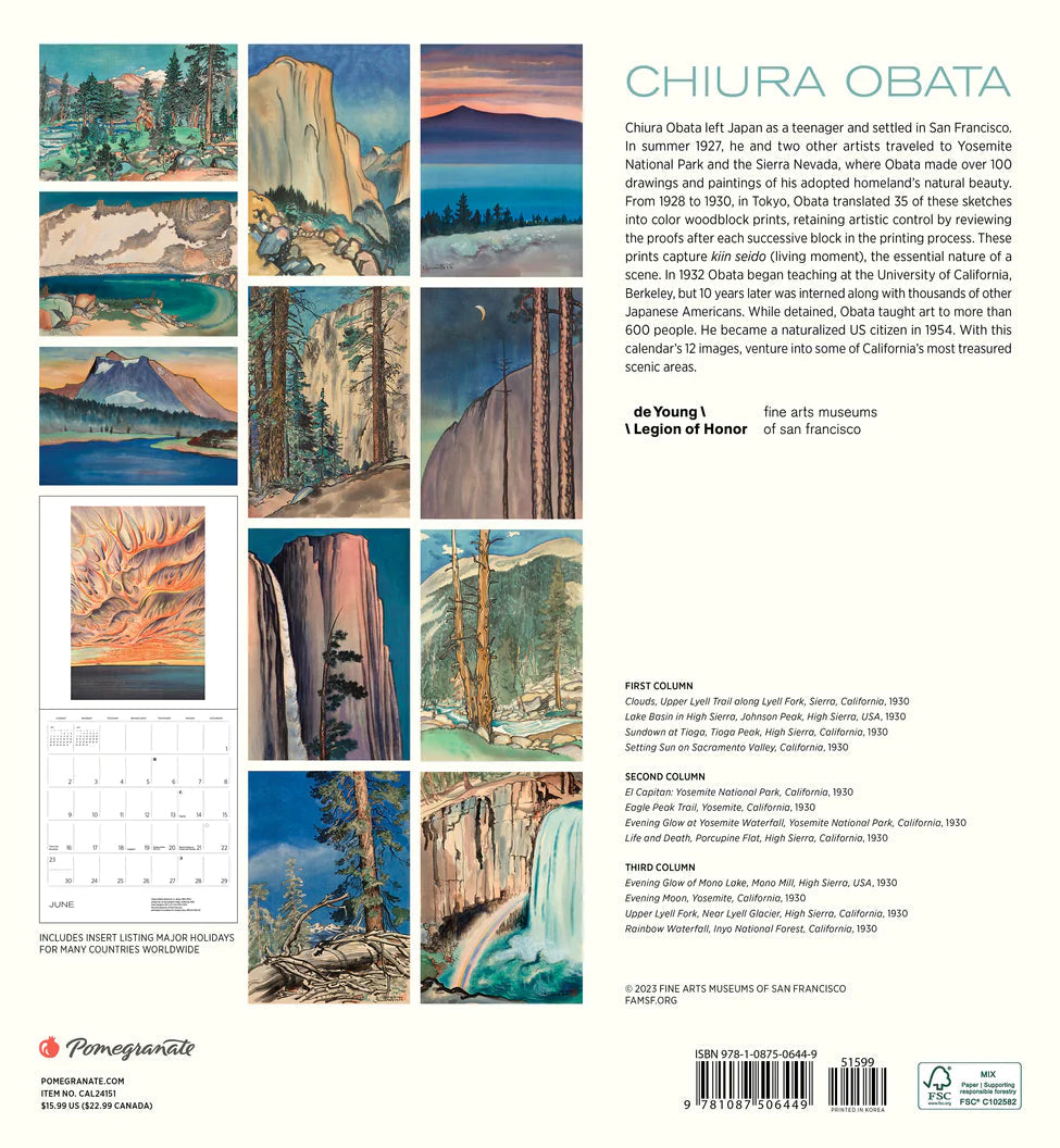 2024 Chiura Obata - Square Wall Calendar